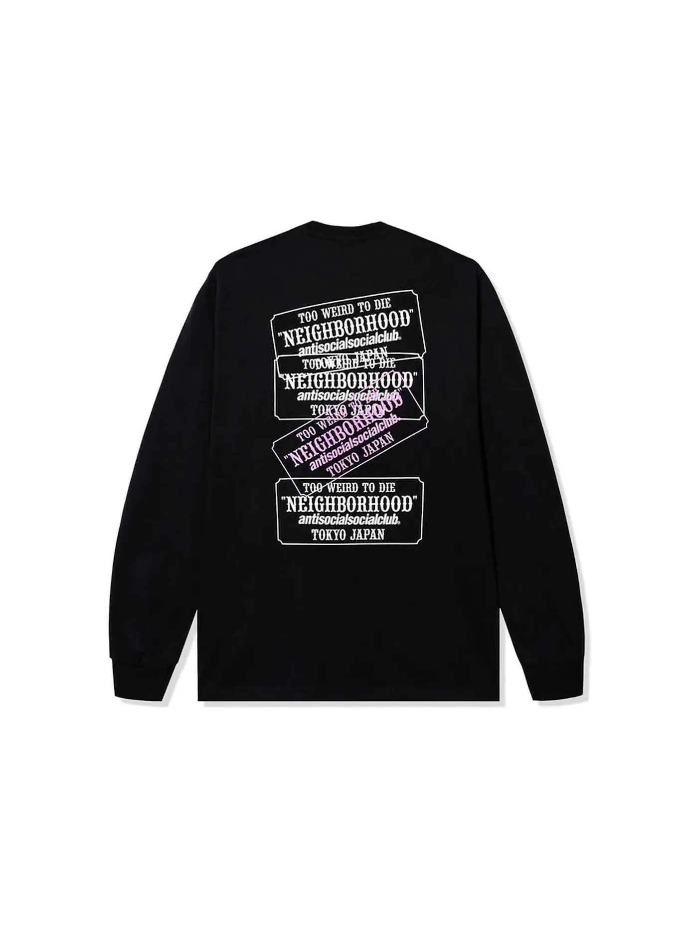 Мужская футболка с принтом Anti Social Social Club x Neighborhood Plaque L/S Tee — изображение 2 из 2, черный