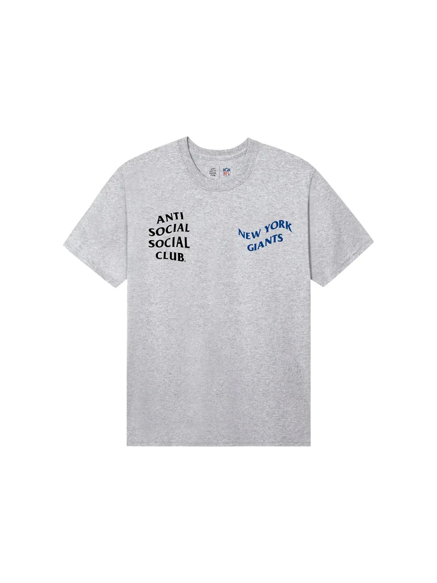 Мужская футболка с принтом Anti Social Social Club x New York Giants Impact Tee — изображение 2 из 2, серый