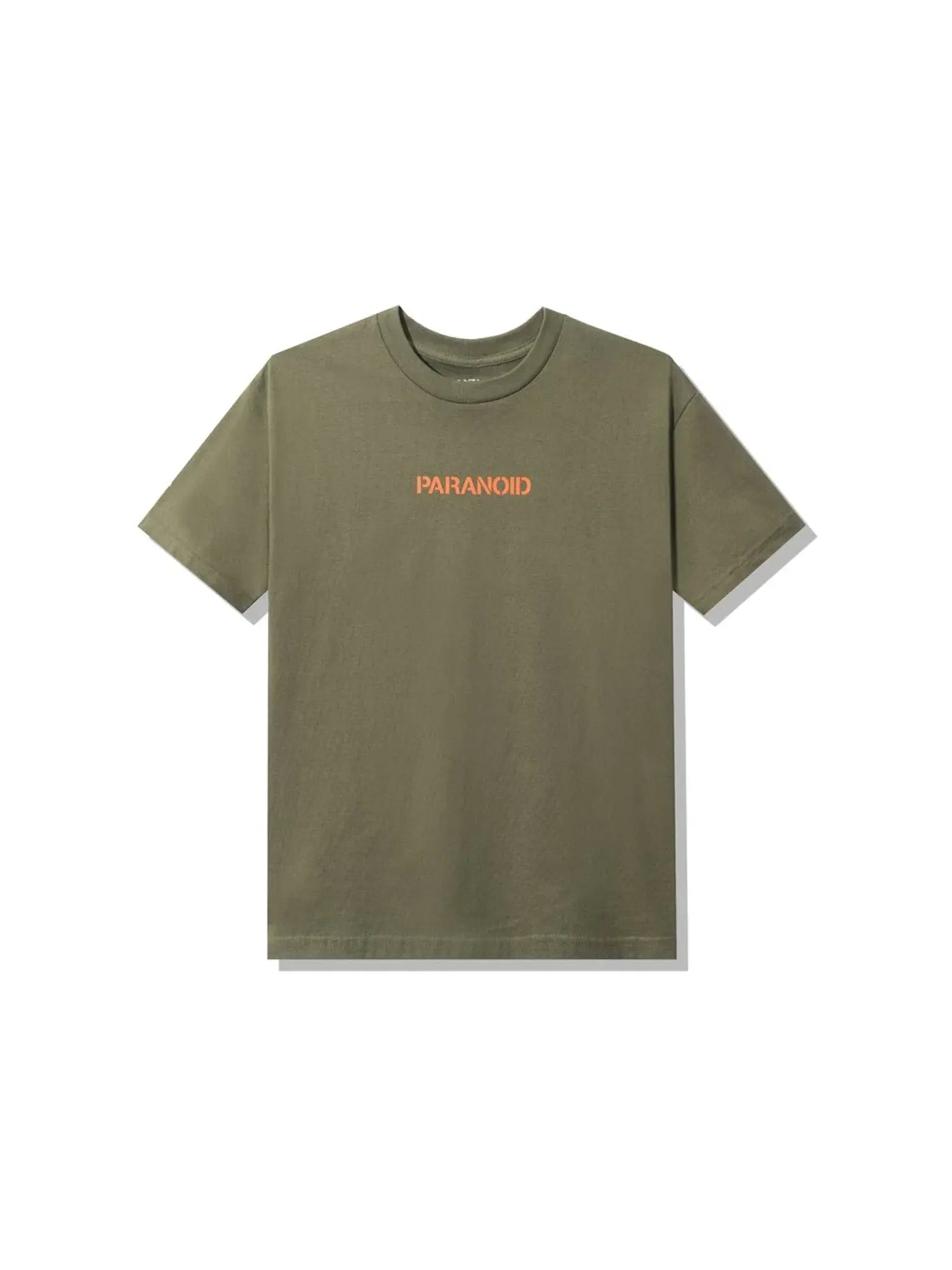Мужская футболка с принтом Paranoid Anti Social Social Club x Undefeated — изображение 1 из 2, оливковый