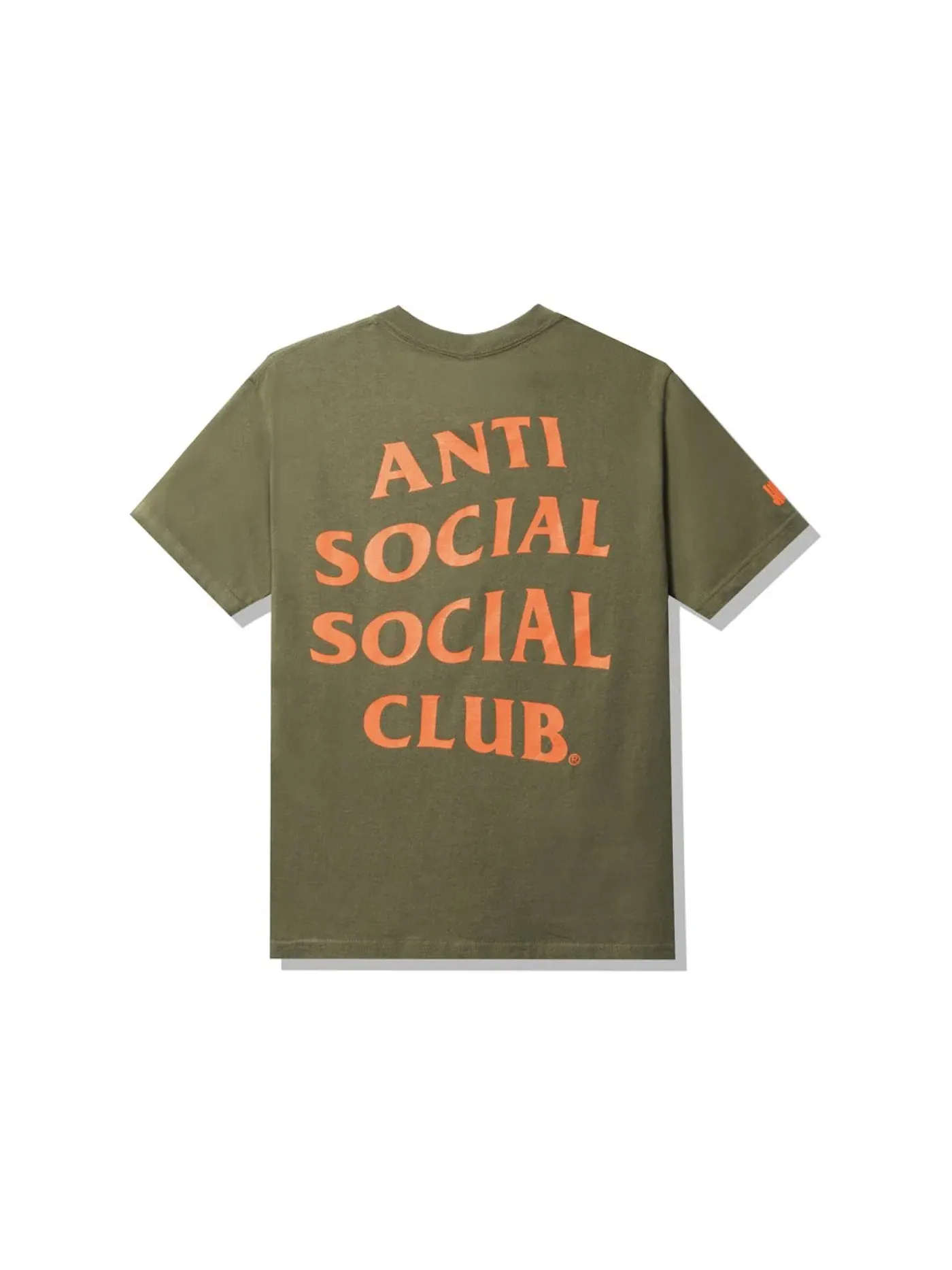 Мужская футболка с принтом Paranoid Anti Social Social Club x Undefeated — изображение 2 из 2, оливковый