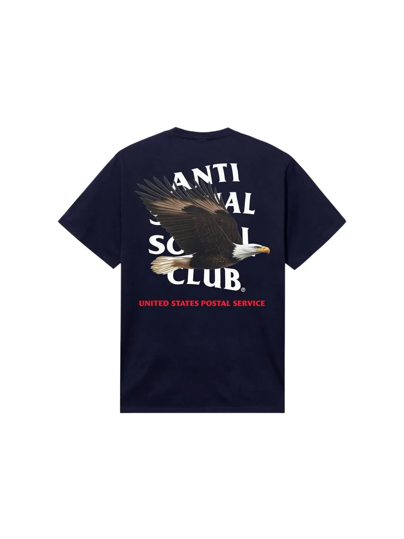 Мужская футболка с принтом Anti Social Social Club x USPS Priority Tee — изображение 1 из 2, темно-синий
