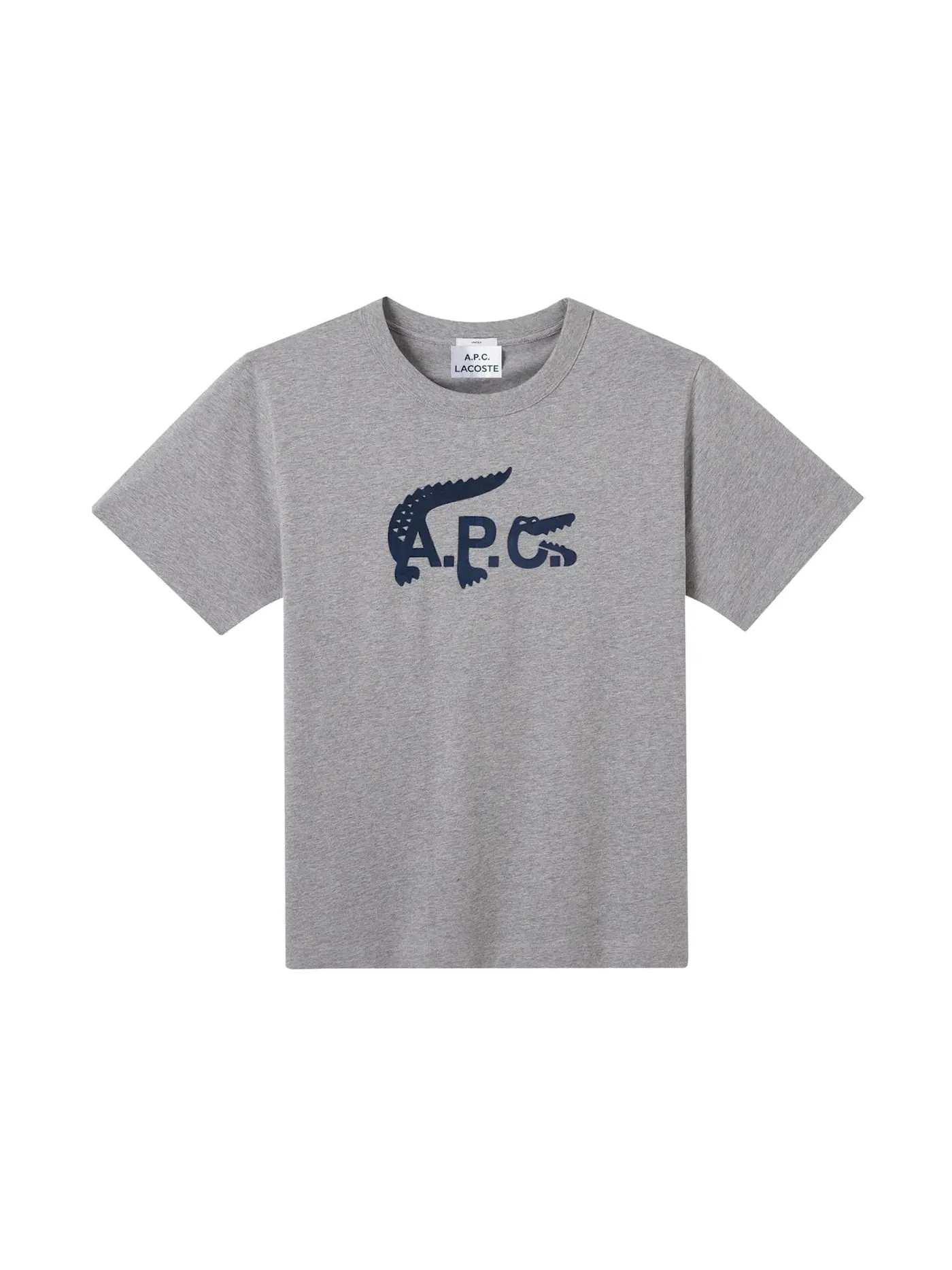 Футболка хлопковая A.P.C. x Lacoste T-shirt — изображение 1 из 1, серый