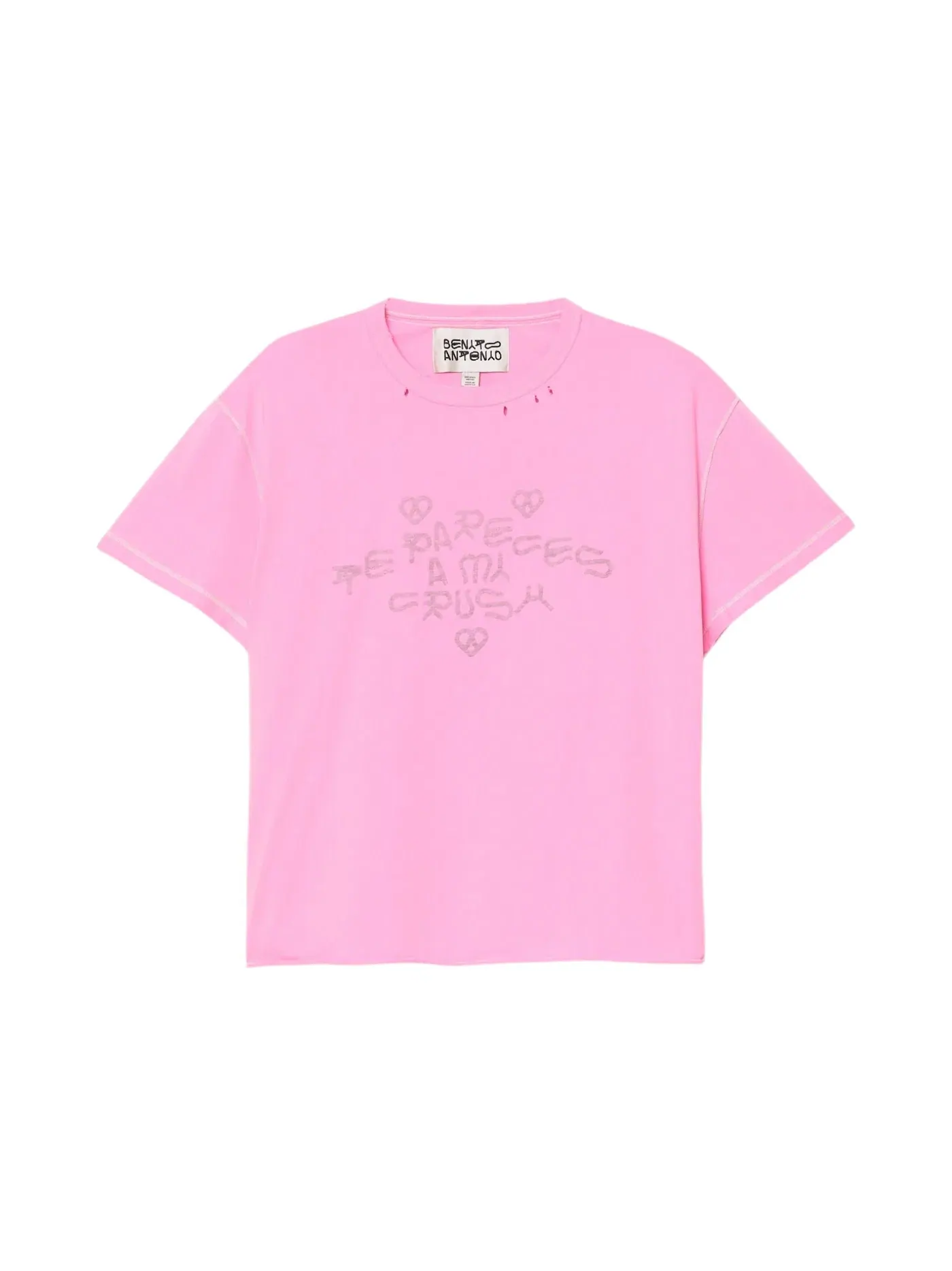 Мужская футболка с эффектом выцветания Bad Bunny Crush Washed Text Reversed Effect T-shirt
