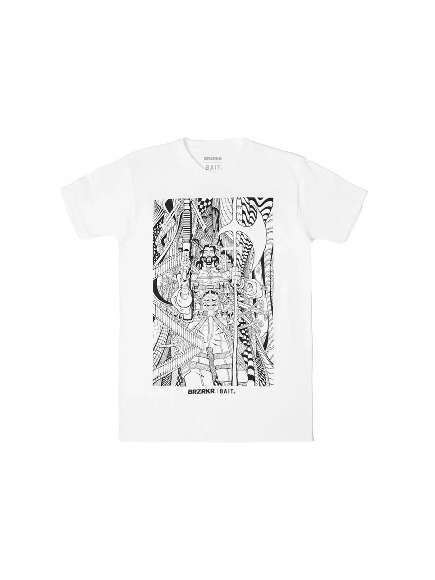Мужская футболка с принтом BAIT x Brzrkr #1 Tradd Moore Cover Black And White Tee — изображение 1 из 1, белый
