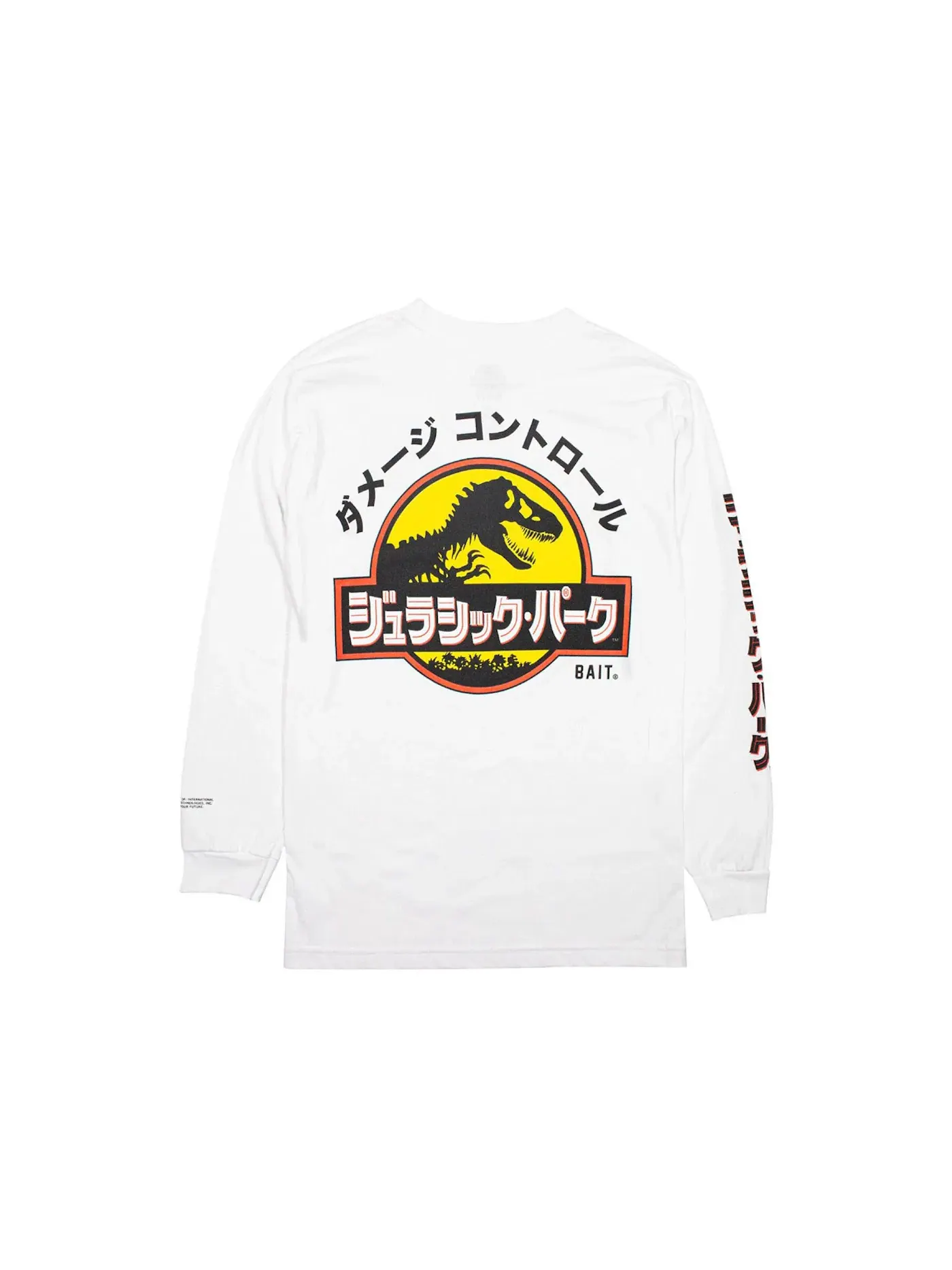 Мужская футболка с длинным рукавом с принтом BAIT x Jurassic Park Damage Control L/S Tee — изображение 1 из 2, белый