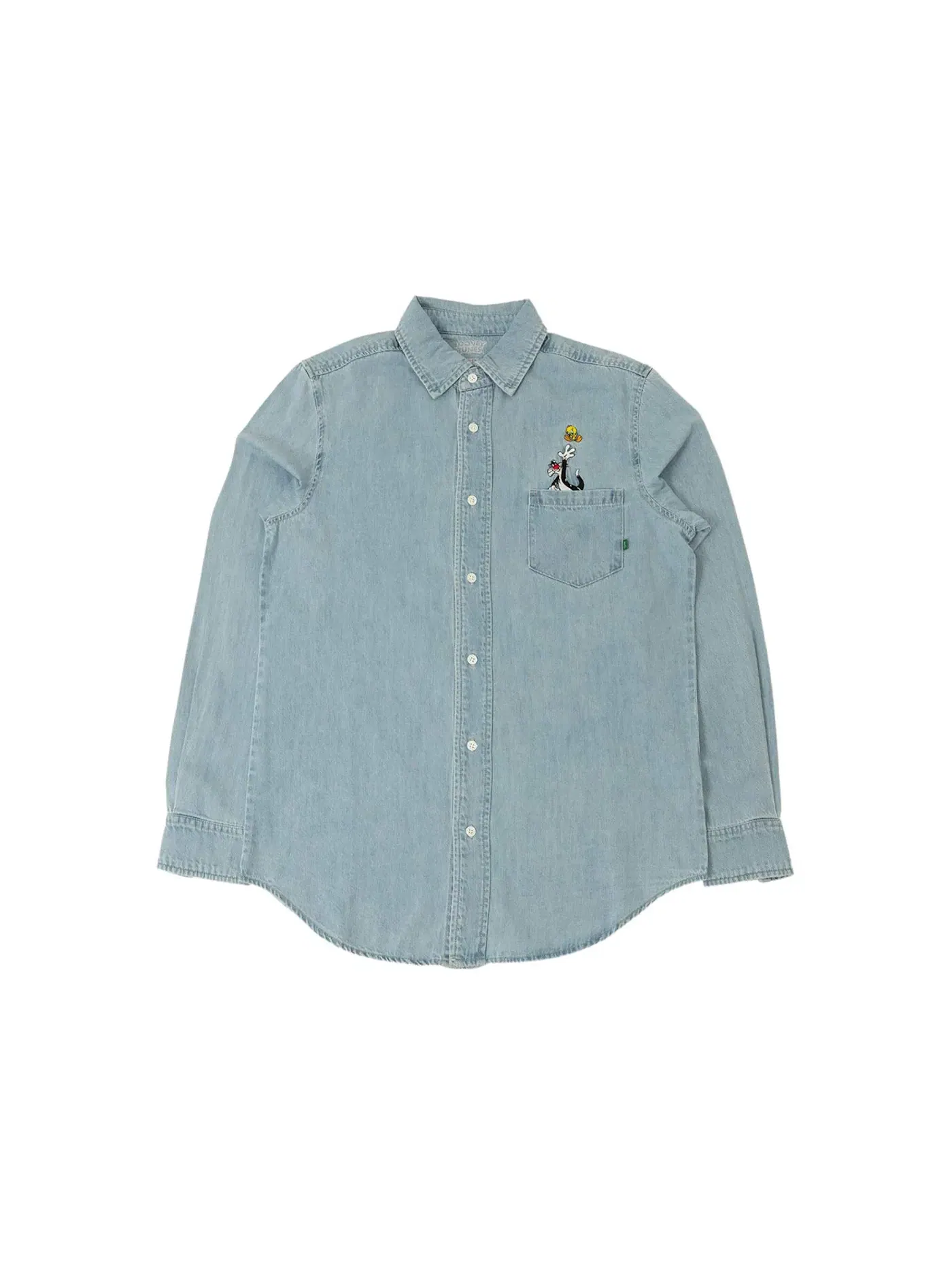 Мужская рубашка с вышивкой BAIT x Looney Tunes Denim Embroidery Shirt — изображение 1 из 1, синий