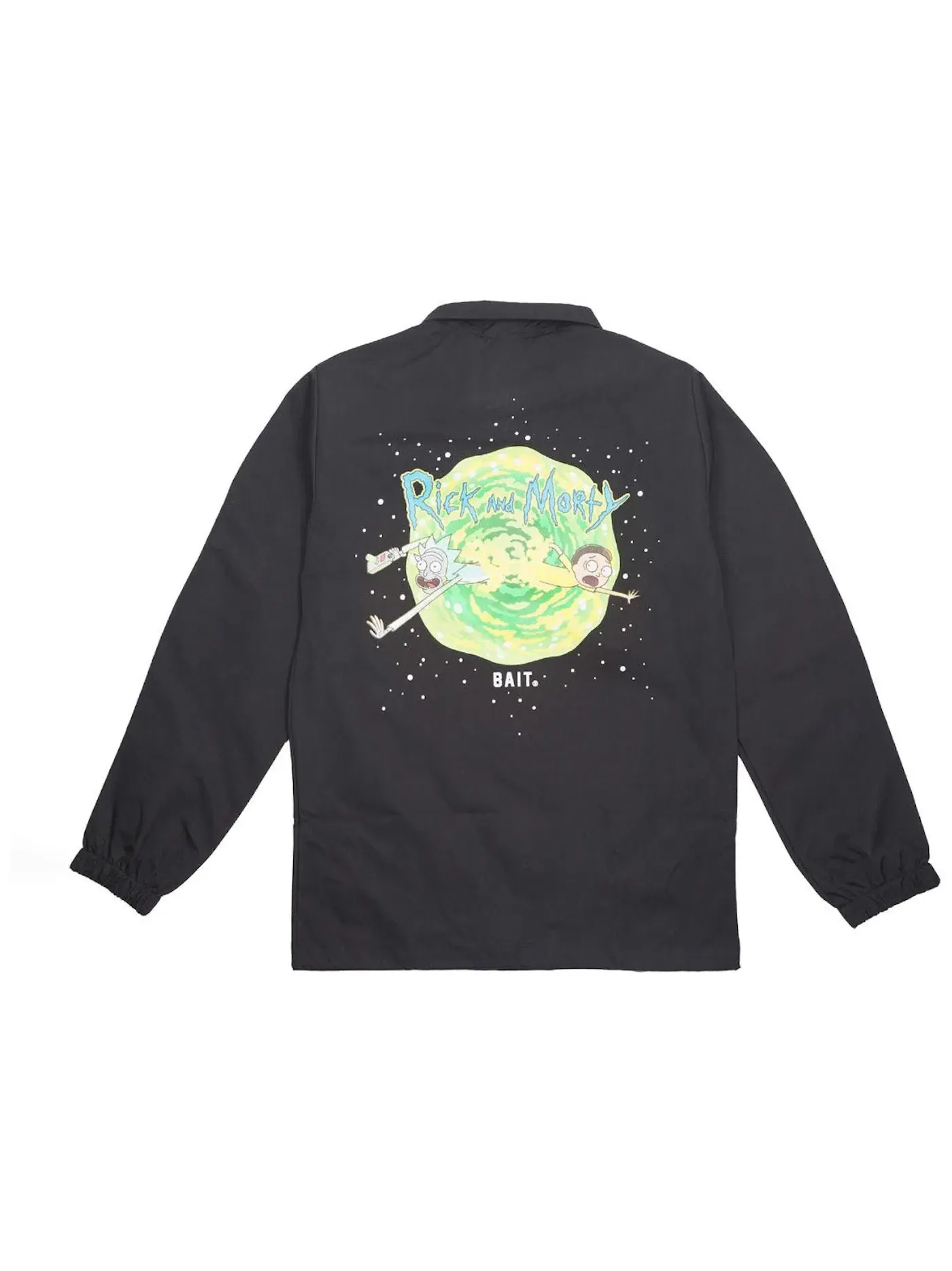 Мужская куртка-бомбер с принтом BAIT x Rick And Morty Portal Coaches Jacket — изображение 1 из 2, черный