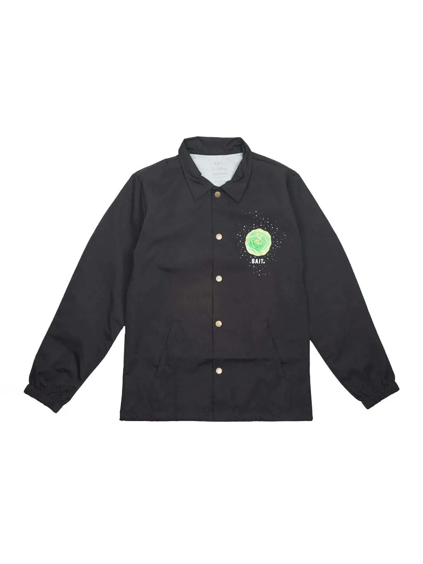 Мужская куртка-бомбер с принтом BAIT x Rick And Morty Portal Coaches Jacket — изображение 2 из 2, черный