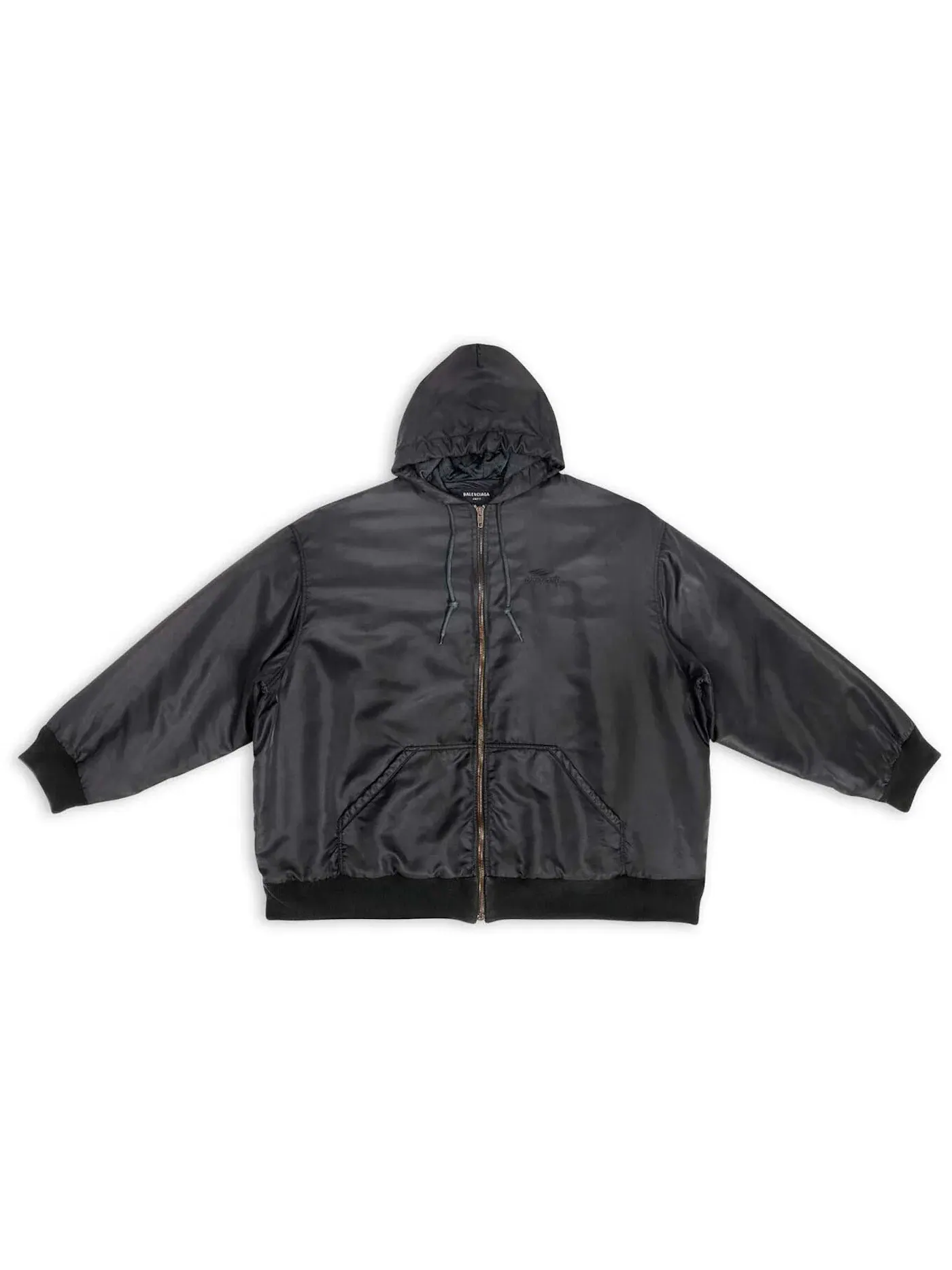 Мужская худи с длинным рукавом 3B Sports Icon Padded Zip-Up Hoodie Balenciaga — изображение 1 из 2, черный