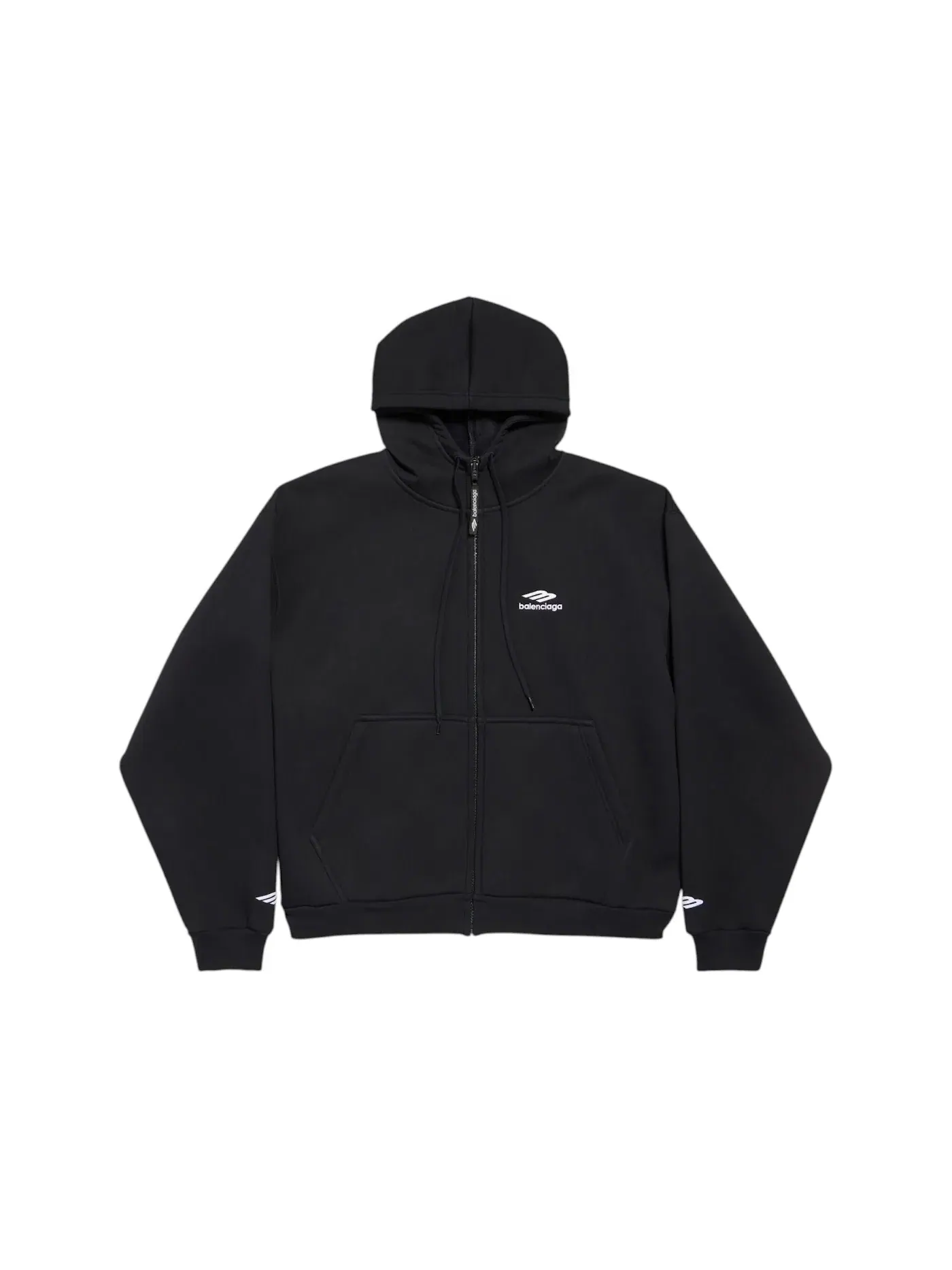 Мужская худи с принтом 3B Sports Icon Balenciaga — изображение 1 из 2, черный/белый