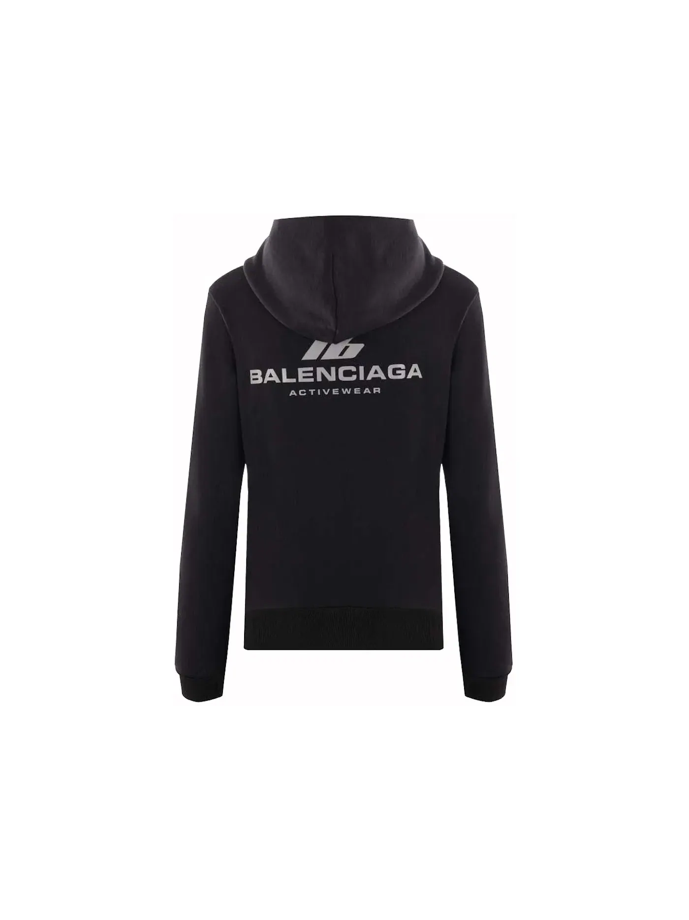Женская худи на молнии Activewear Jersey Full-Zip Hoodie Balenciaga — изображение 1 из 2, черный