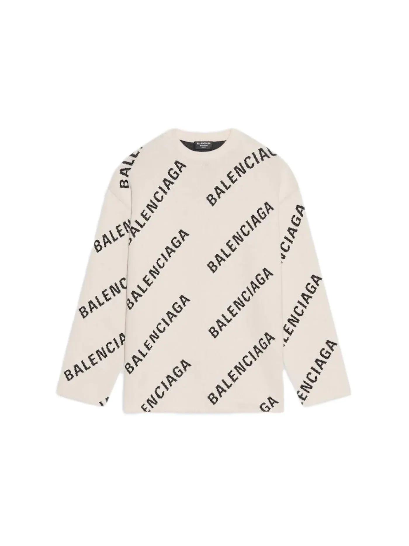 Мужской свитшот с принтом Balenciaga Crewneck — изображение 1 из 2, белый