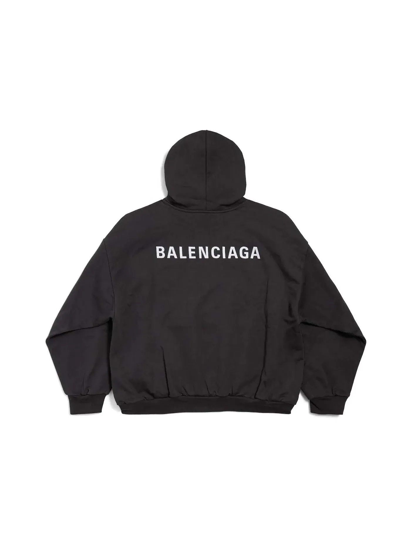 Мужской худи с логотипом Balenciaga — изображение 2 из 2, черный