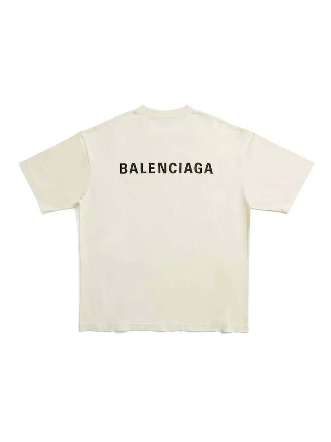Мужская футболка с принтом Balenciaga Back Logo Medium Fit T-shirt — изображение 2 из 2, бежевый