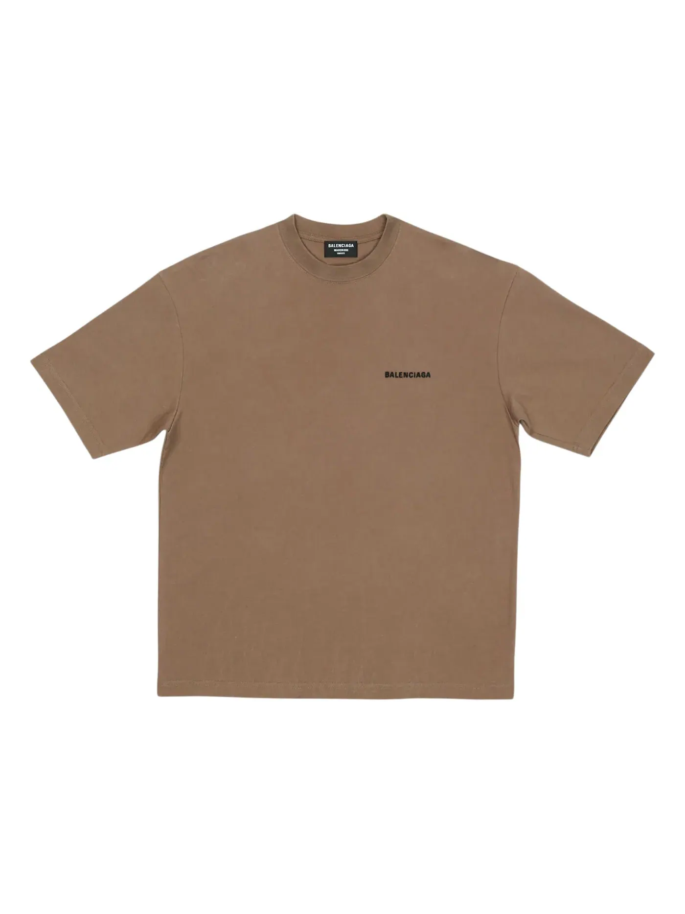 Мужская футболка с принтом Back Logo Regular Fit Vintage T-shirt Balenciaga — изображение 1 из 2, темный бежевый/черный