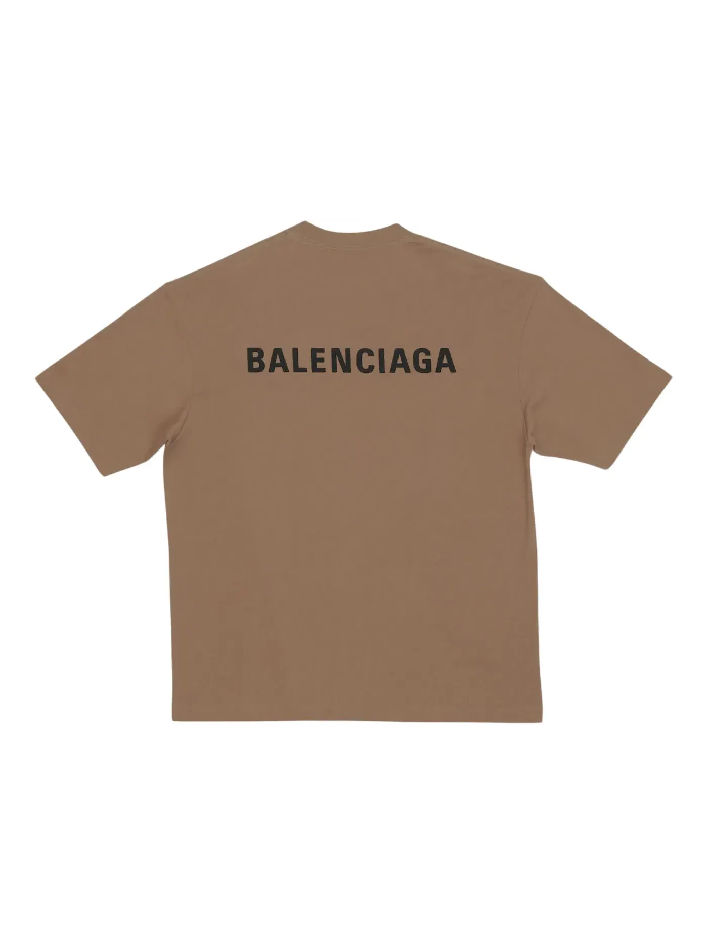 Мужская футболка с принтом Back Logo Regular Fit Vintage T-shirt Balenciaga — изображение 2 из 2, темный бежевый/черный
