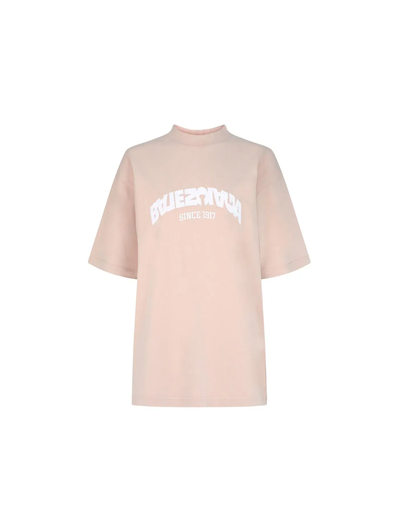 Женская футболка с принтом Backflip Embroidered Logo Balenciaga — изображение 1 из 3, светлый розовый белый