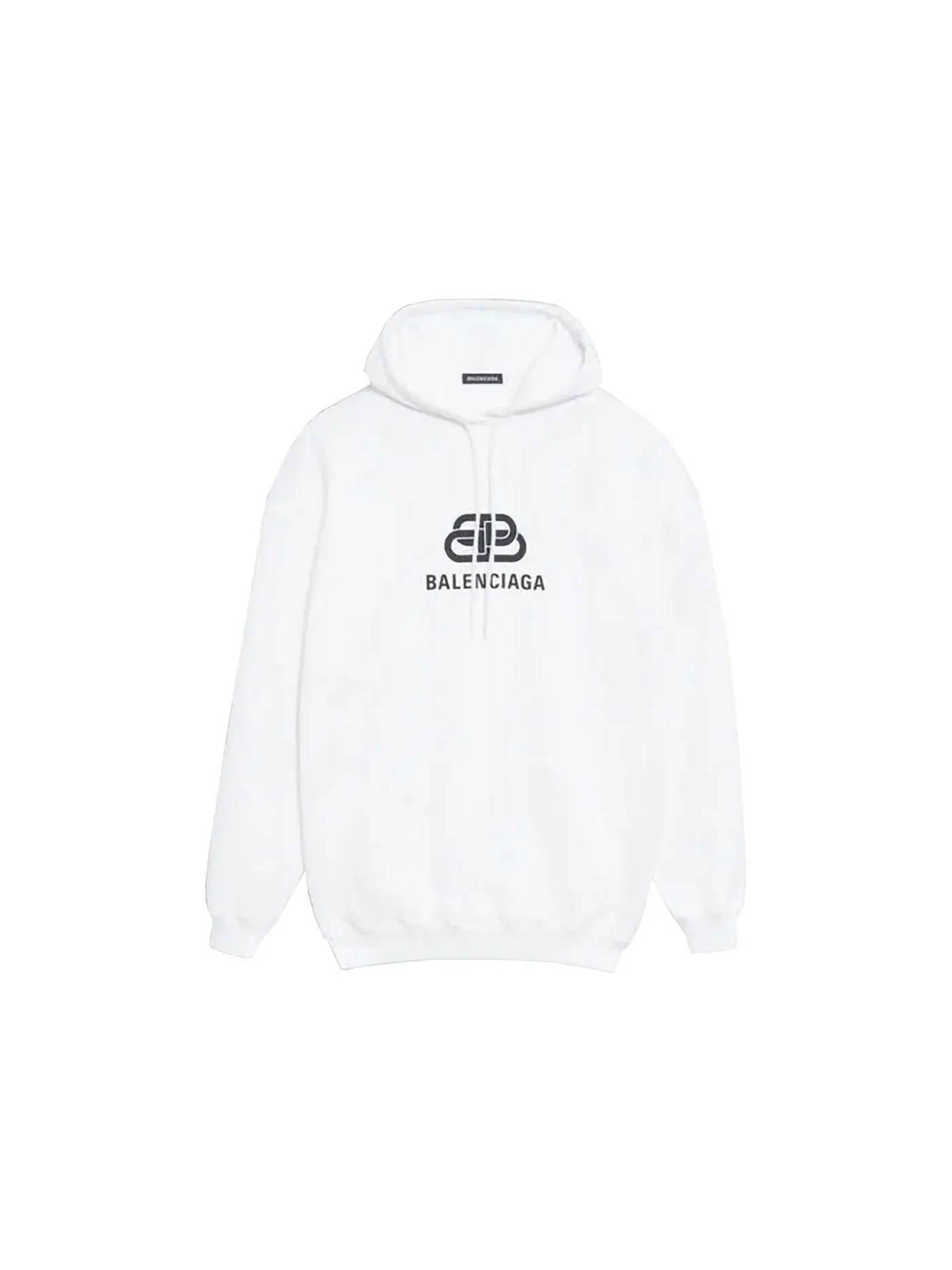 Мужское худи с принтом BB Fleece Balenciaga — изображение 1 из 1, белый