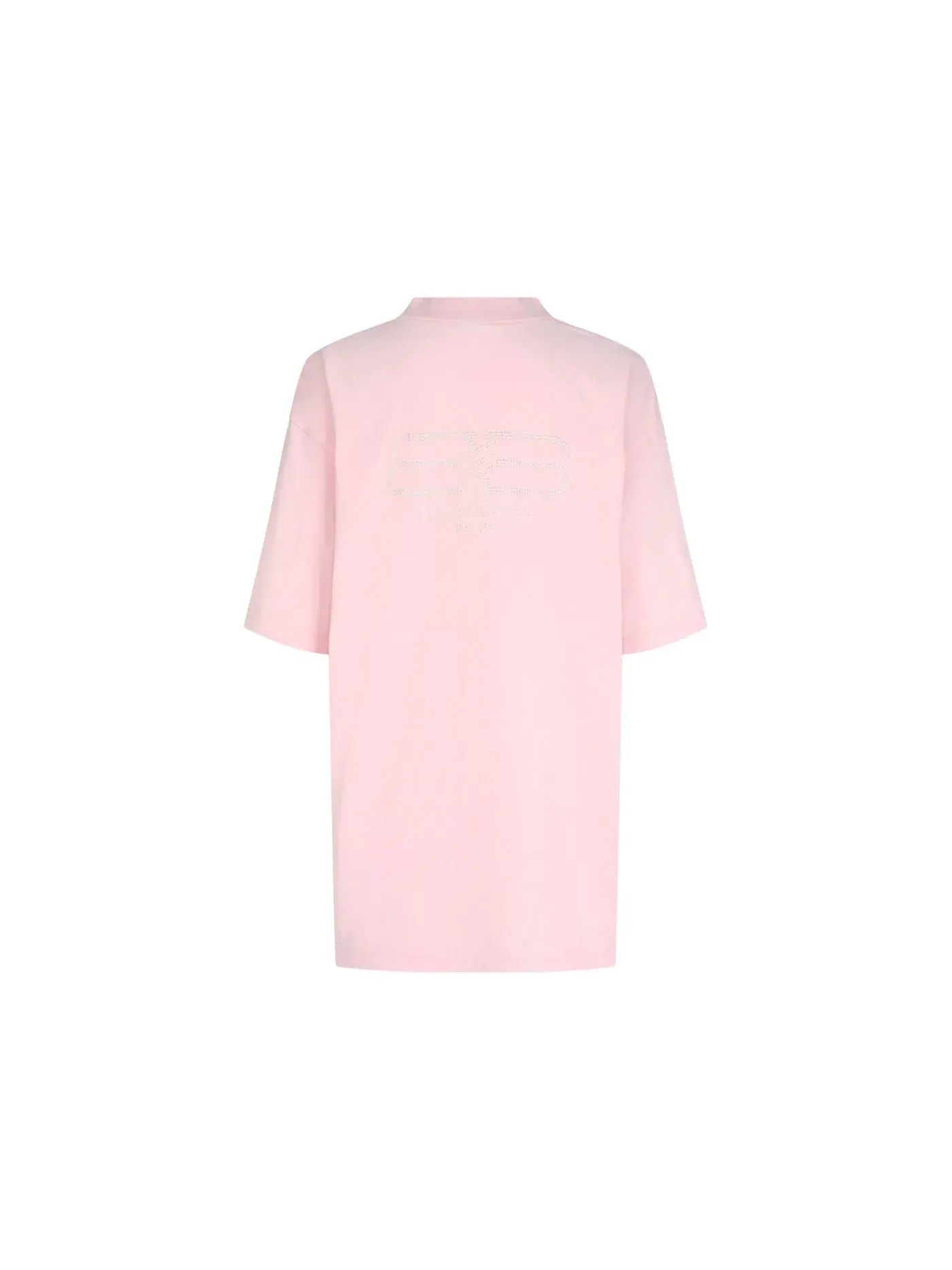 Женская футболка с принтом Balenciaga BB Paris Rhinestone T-shirt Balenciaga — изображение 2 из 3, розовый