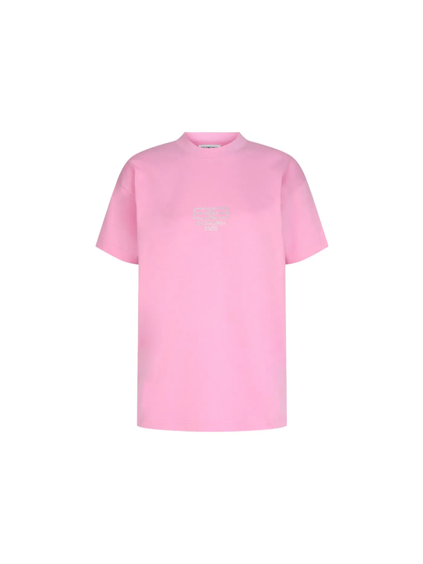 Женская футболка с принтом Balenciaga T-shirt — изображение 1 из 3, розовый серебристый