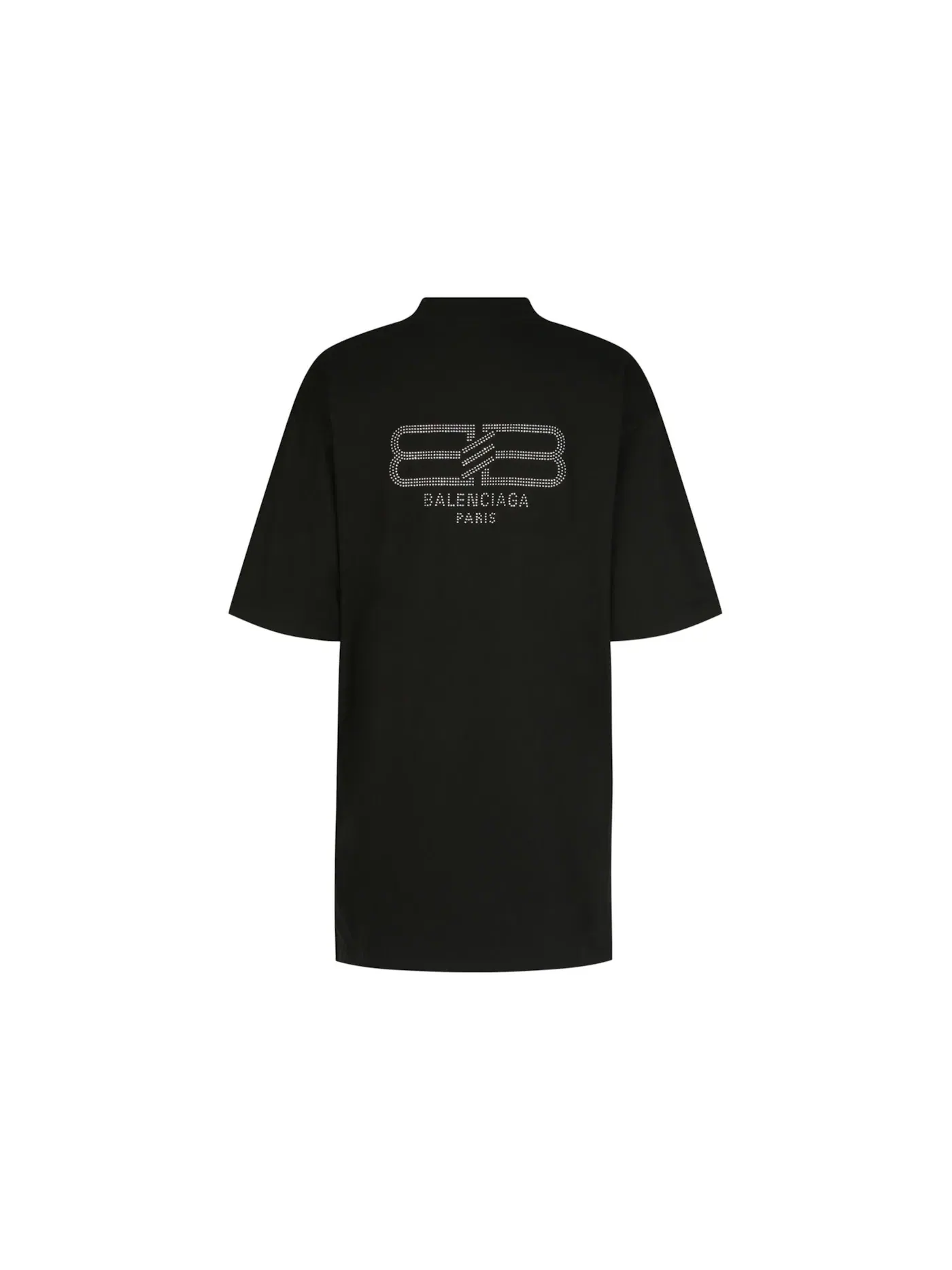 Женская футболка с принтом Balenciaga BB Paris Rhinestone T-shirt — изображение 2 из 3, черный