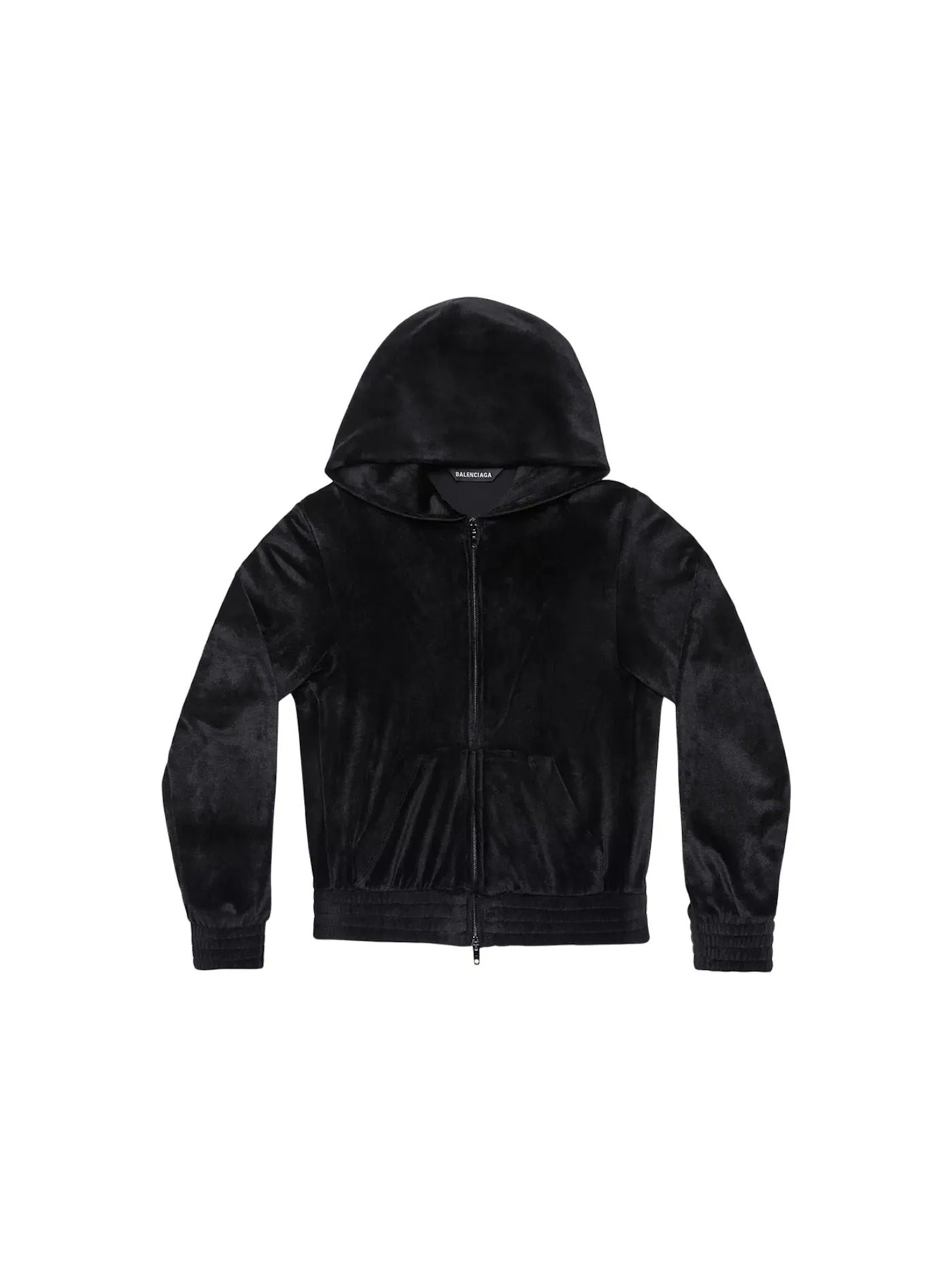 Женская худи с принтом BB Paris Strass Zip-Up Fitted Hoodie Balenciaga — изображение 1 из 2, черный