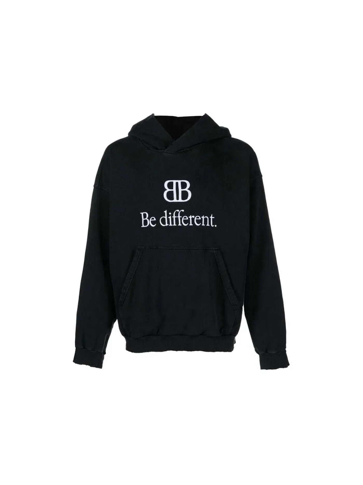 Мужской худи с принтом Balenciaga Be Different — изображение 1 из 1, черный