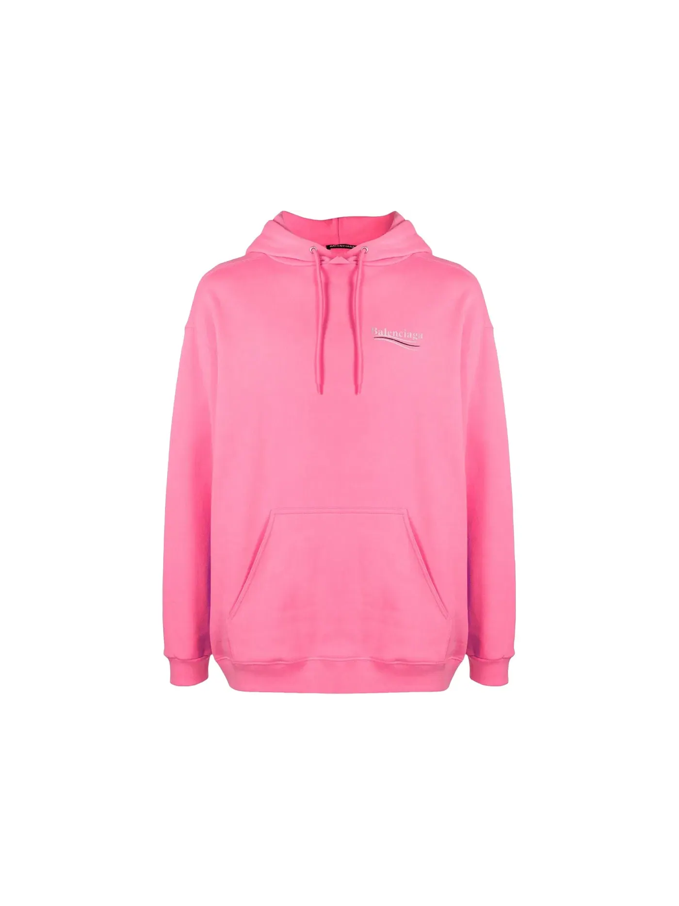 Мужская худи с принтом Balenciaga Campaign Logo Hoodie — изображение 1 из 1, розовый