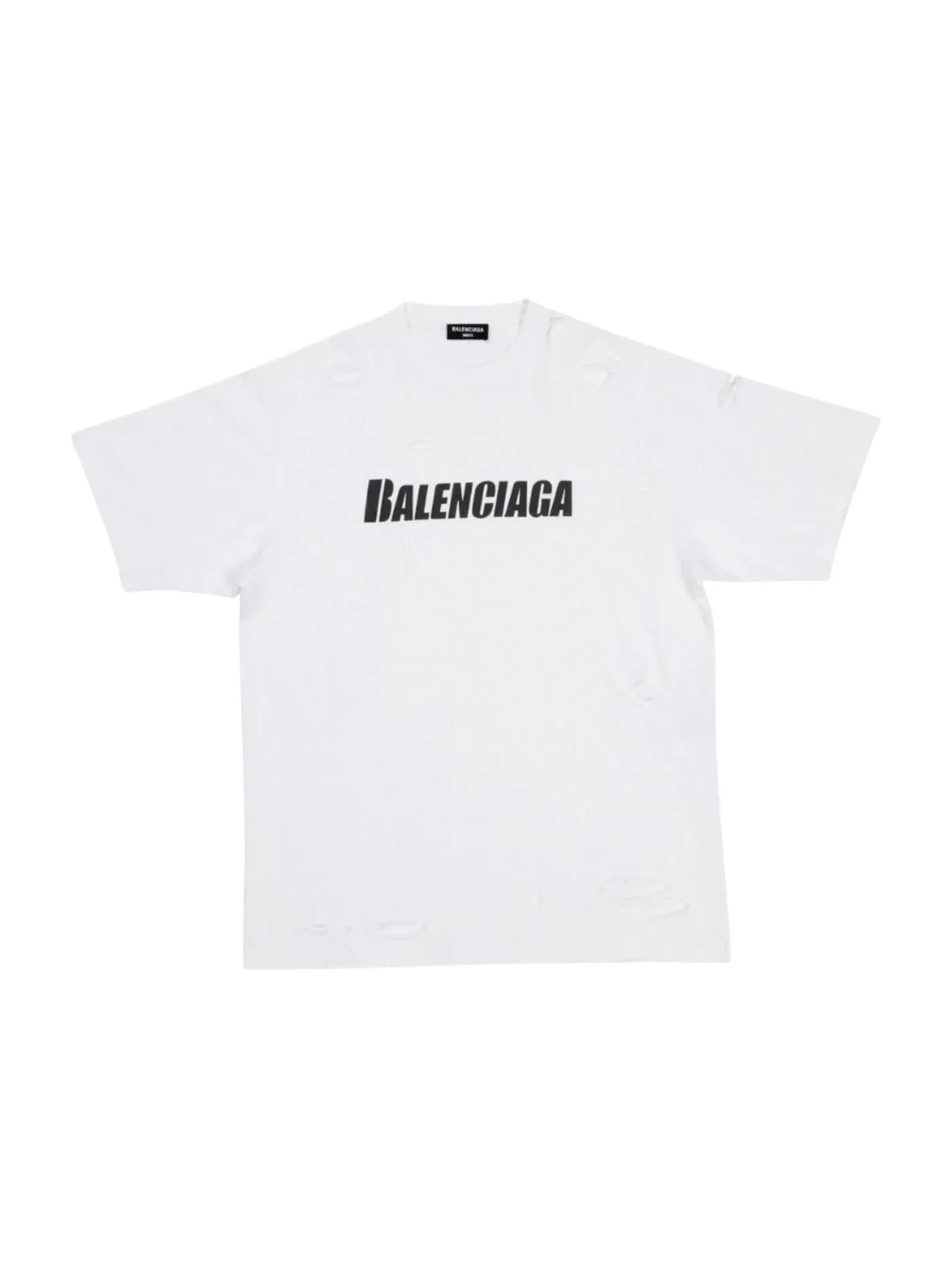 Мужская футболка свободного кроя Caps Boxy Oversized Fit Tee Balenciaga — изображение 1 из 1, белый