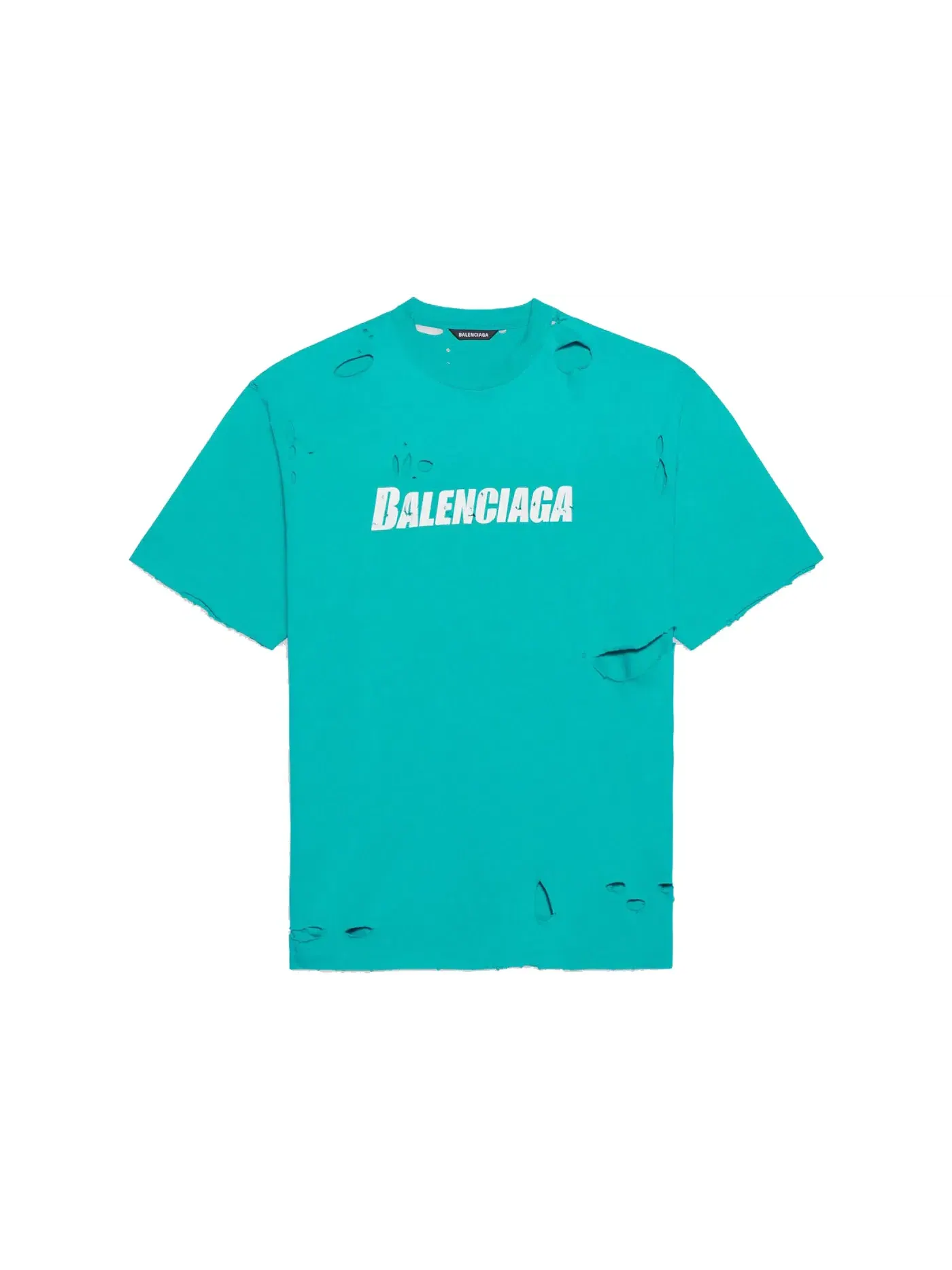 Мужская футболка с принтом Caps Destroyed Flatground Balenciaga — изображение 1 из 2, темно-синий/белый