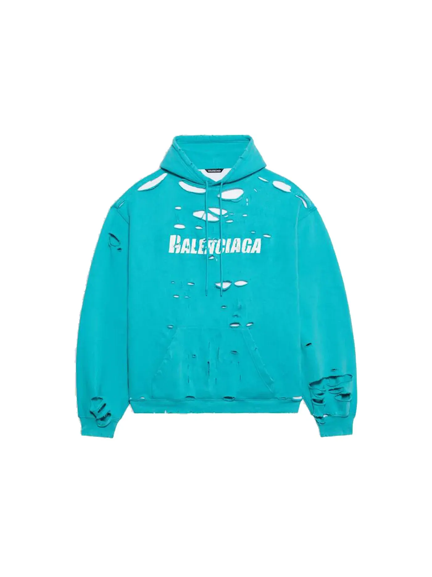 Мужской худи с принтом Caps Destroyed Balenciaga — изображение 1 из 2, темно-синий/белый