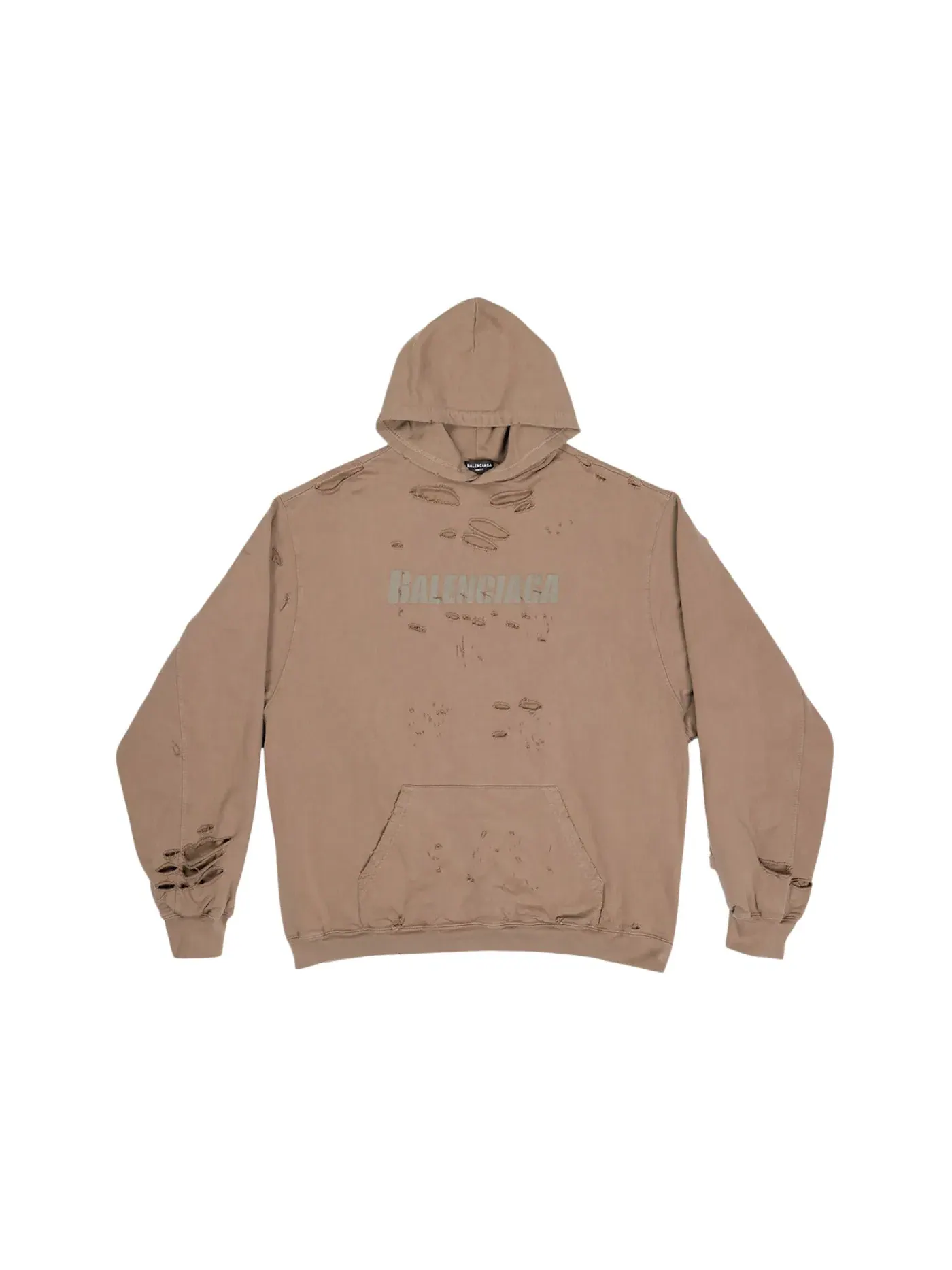 Мужской худи оверсайз с принтом Hoodie Balenciaga — изображение 1 из 2, темный бежевый/хаки