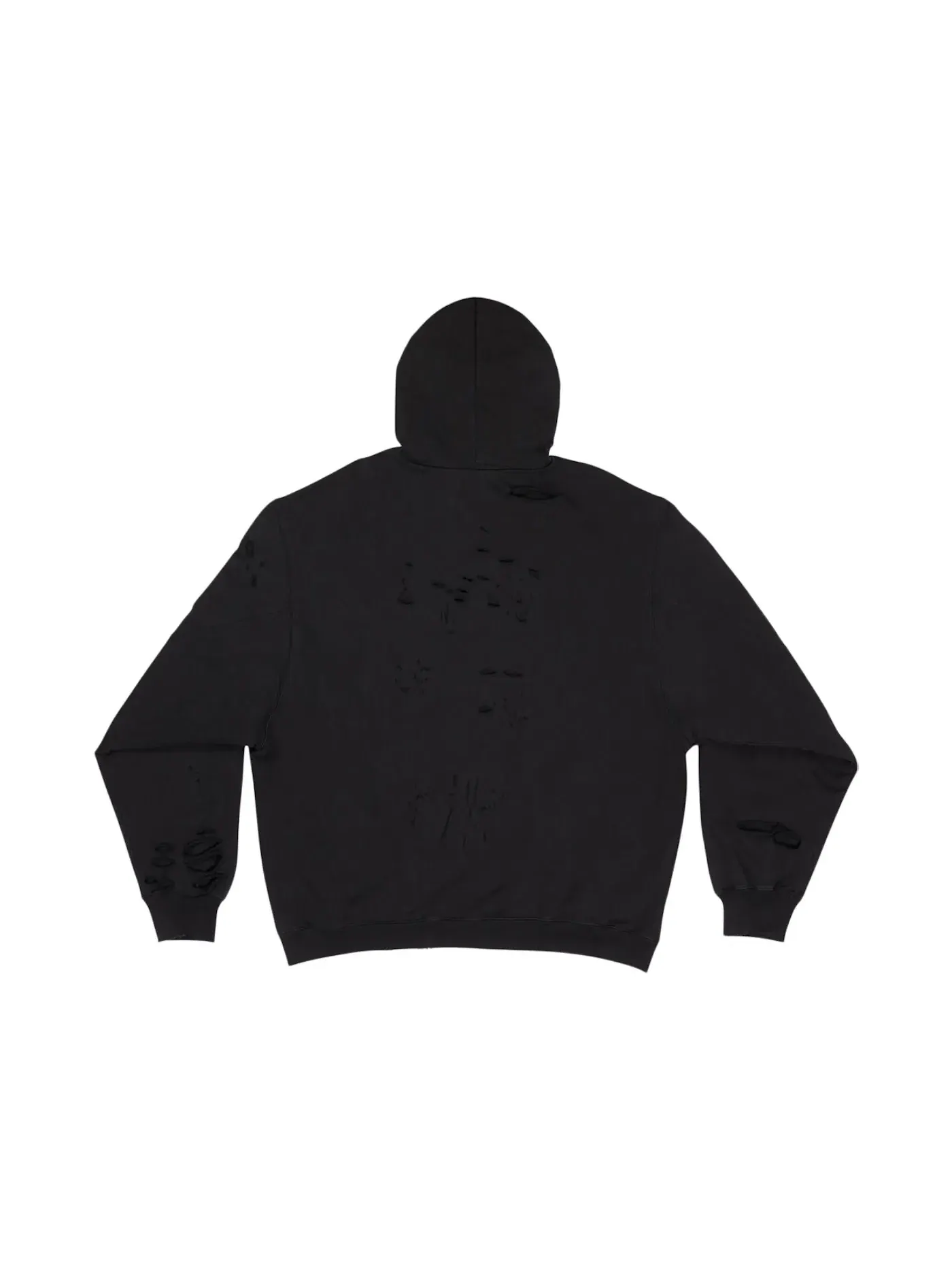 Мужской худи оверсайз с принтом Caps Destroyed Balenciaga — изображение 2 из 2, черный/черный
