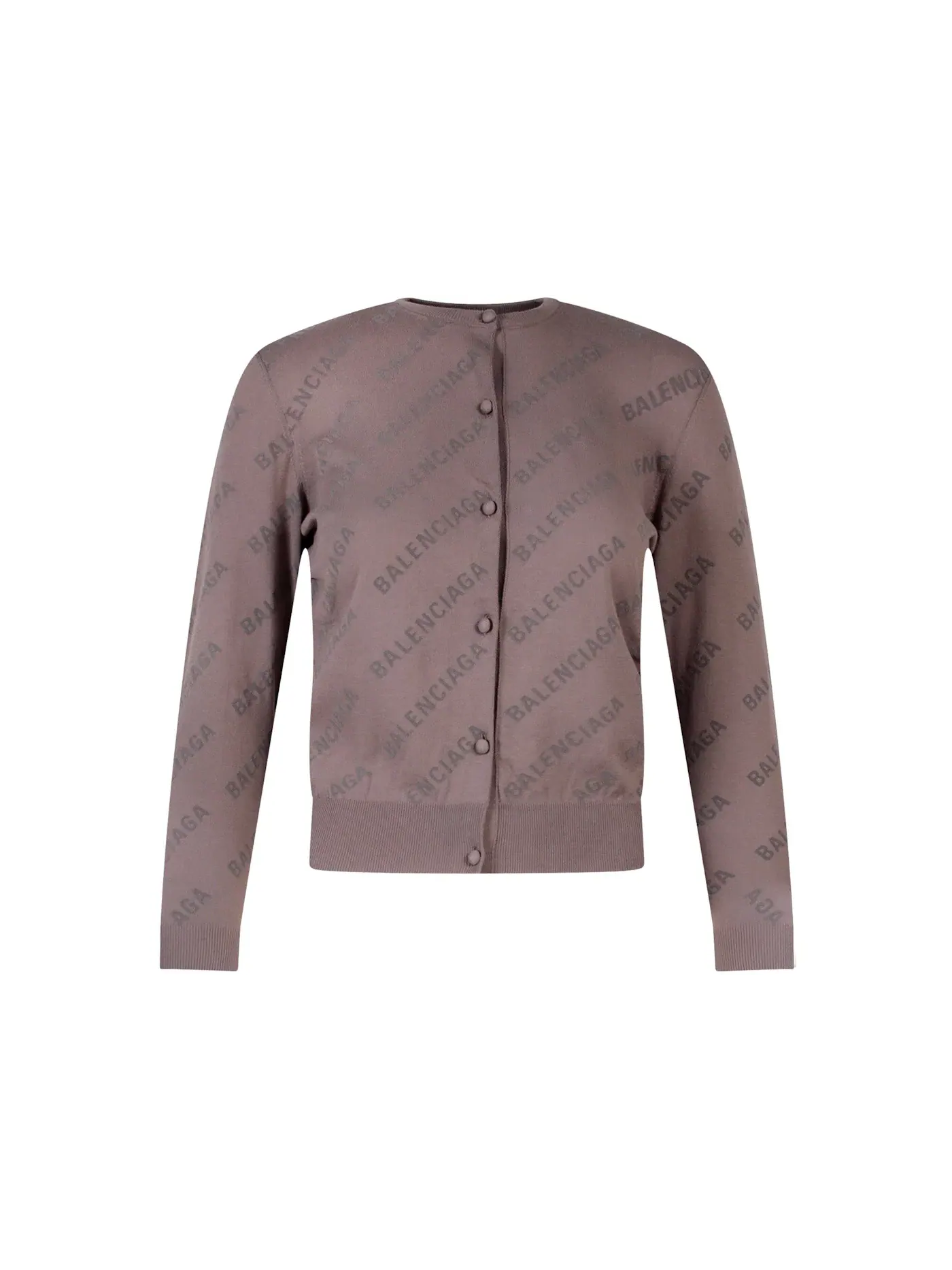 Женский кардиган хлопковый жаккардовый Cardigan Balenciaga — изображение 1 из 2, бежевый