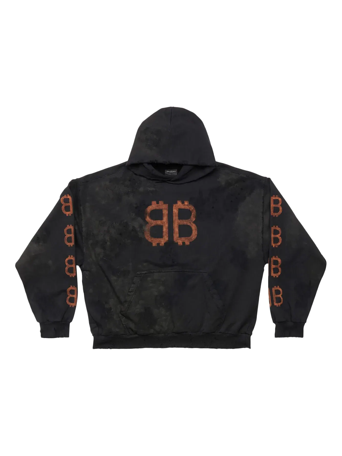 Мужской худи с принтом Crypto Medium Fit Balenciaga — изображение 1 из 2, черный