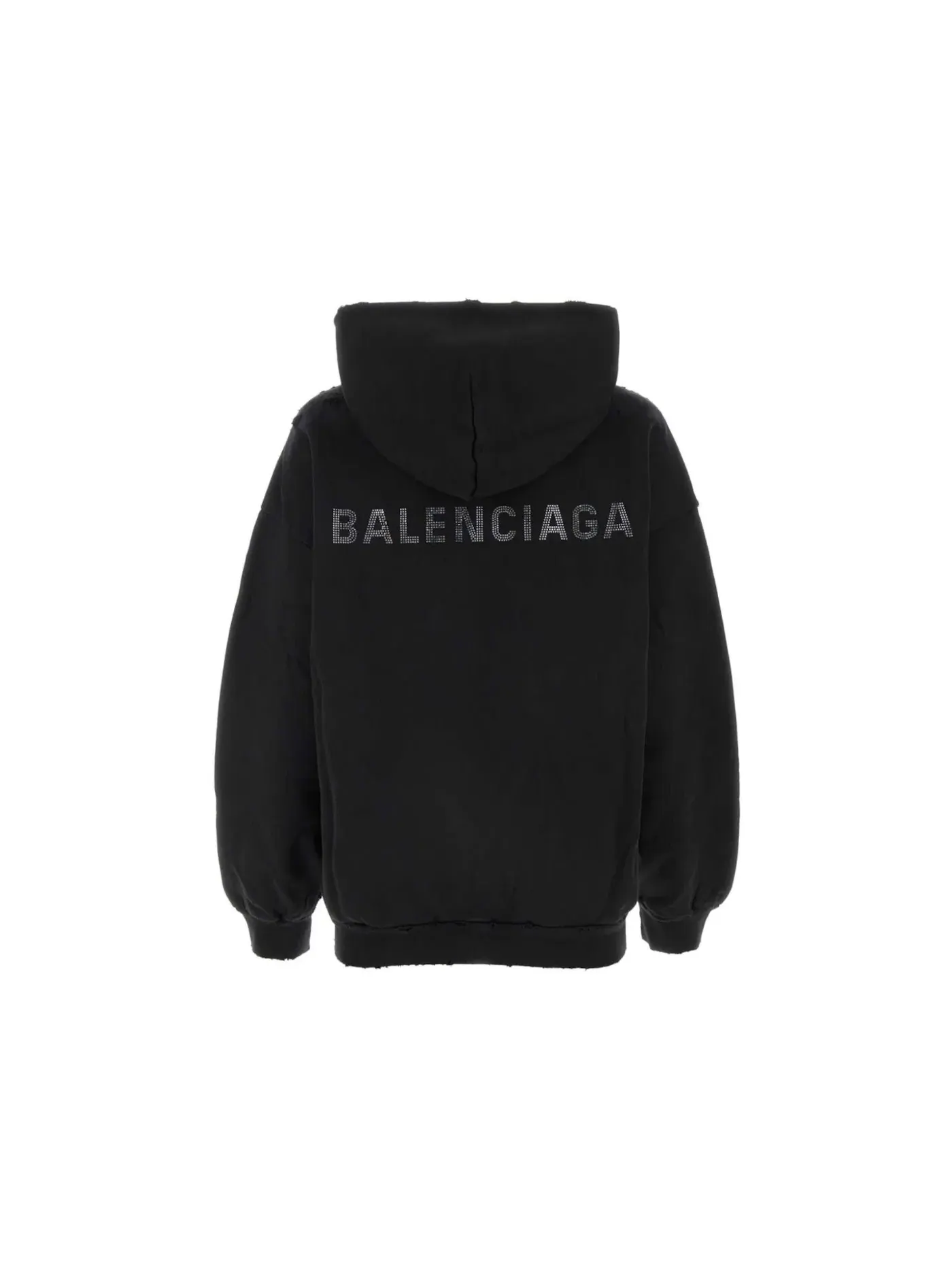 Женский худи с принтом Crystal Logo Balenciaga — изображение 2 из 2, черный