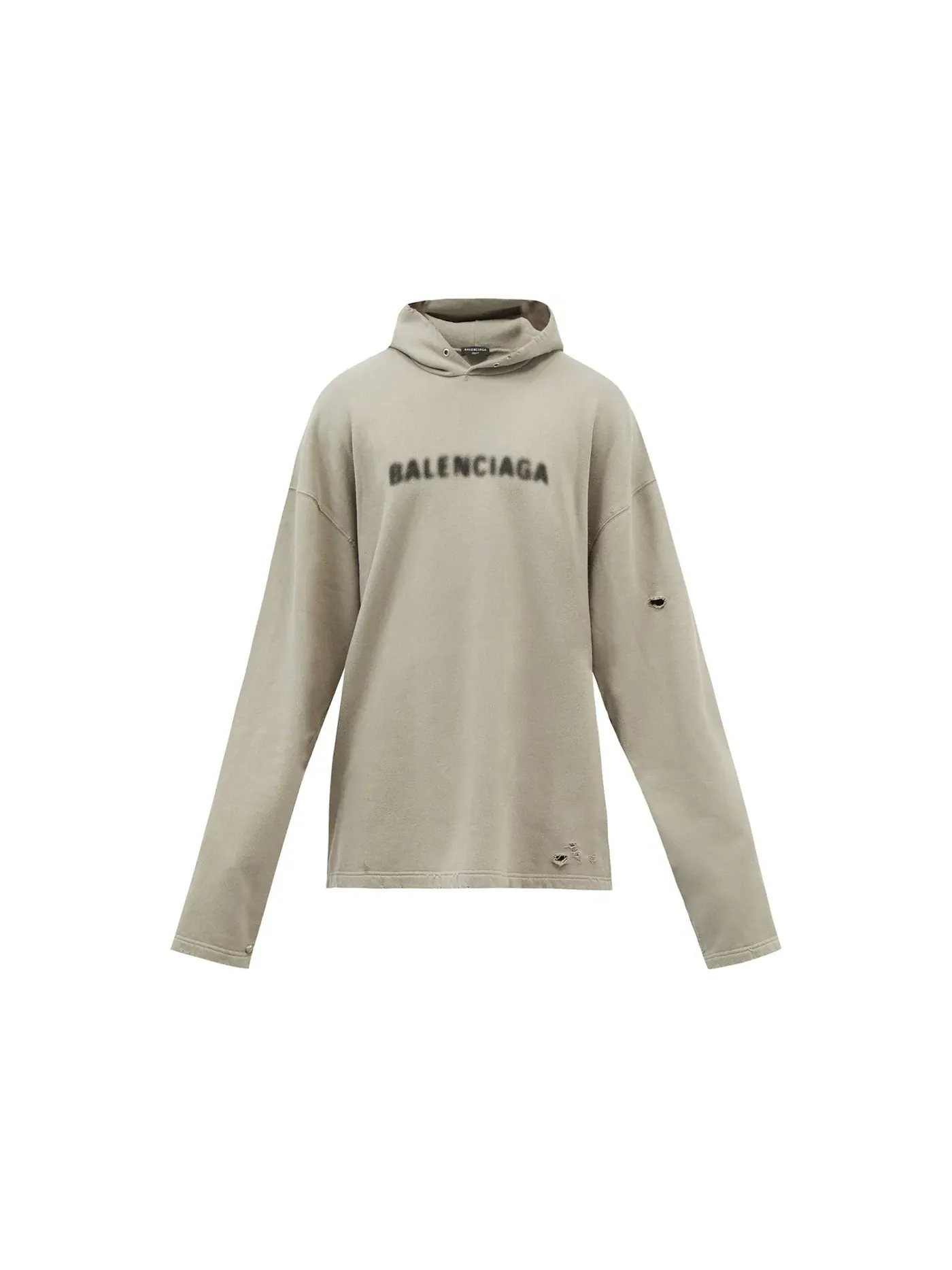 Унисекс худи с принтом Distressed Blurry Logo Balenciaga — изображение 1 из 1, серый
