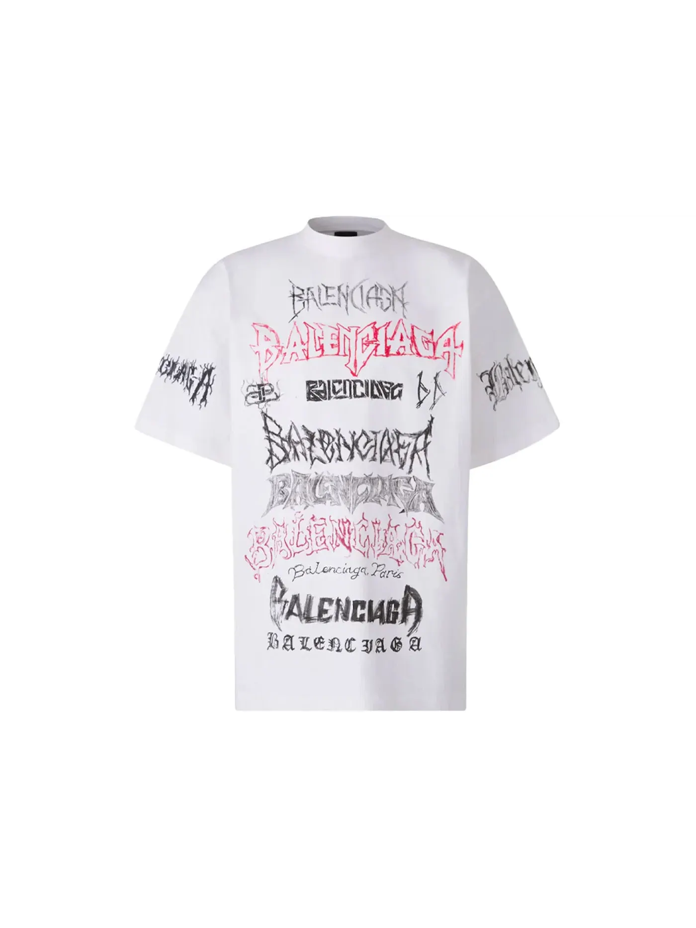 Мужская футболка с металлическим логотипом Balenciaga Tee — изображение 1 из 1, белый