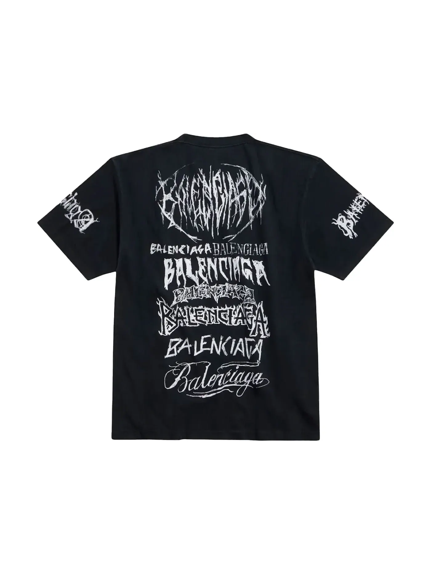 Мужская футболка с принтом Balenciaga Tee — изображение 2 из 2, черный