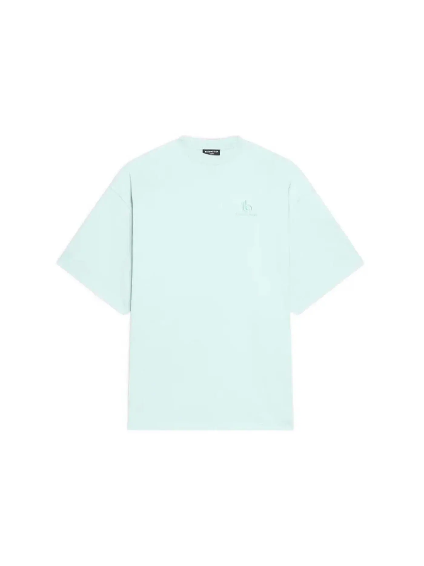 Мужская футболка с принтом Double B Worn Out Balenciaga — изображение 1 из 1, светлый зеленый