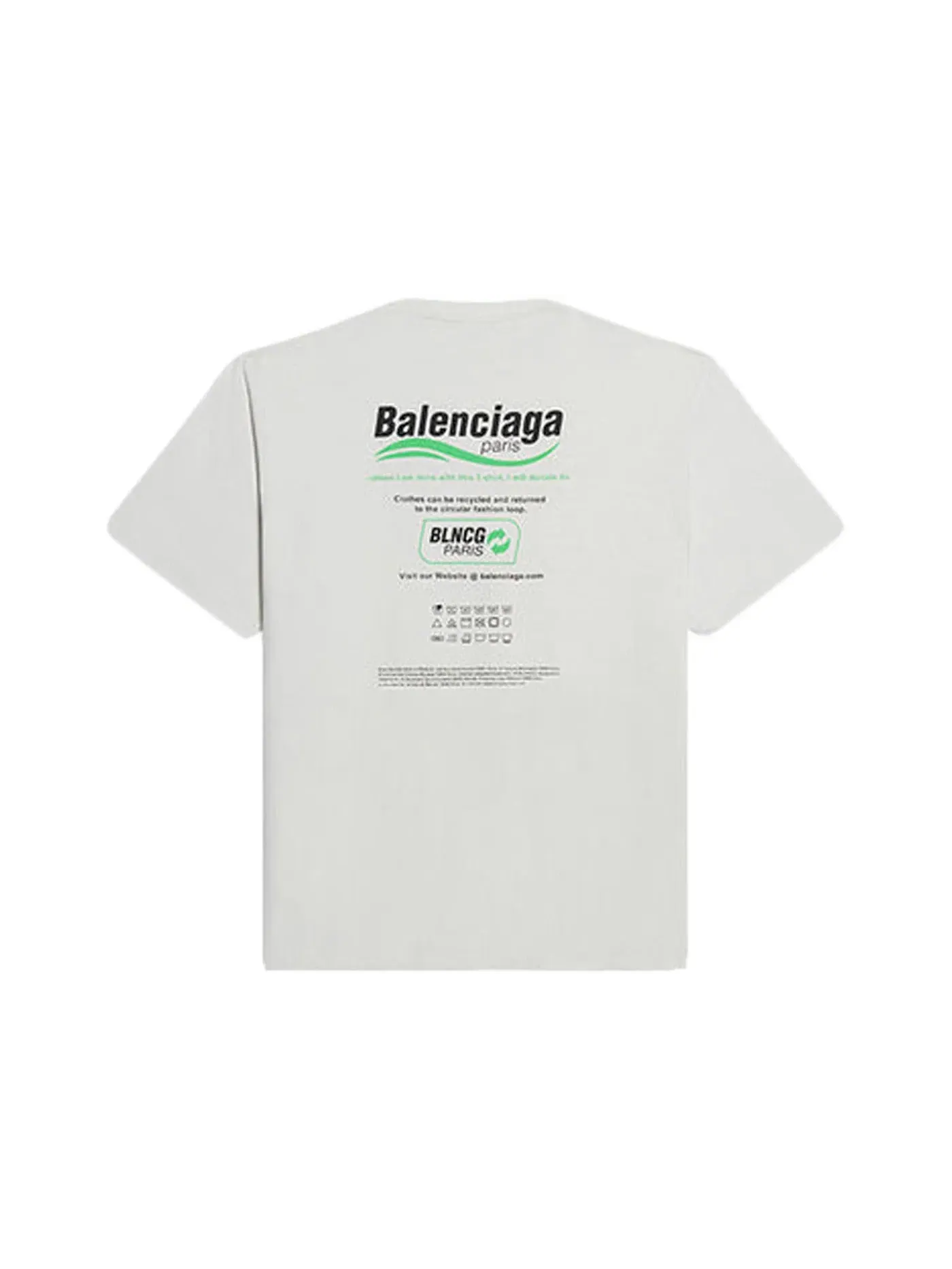 Мужская футболка с принтом Balenciaga Dry Cleaning Boxy Logo Tee — изображение 2 из 2, белый