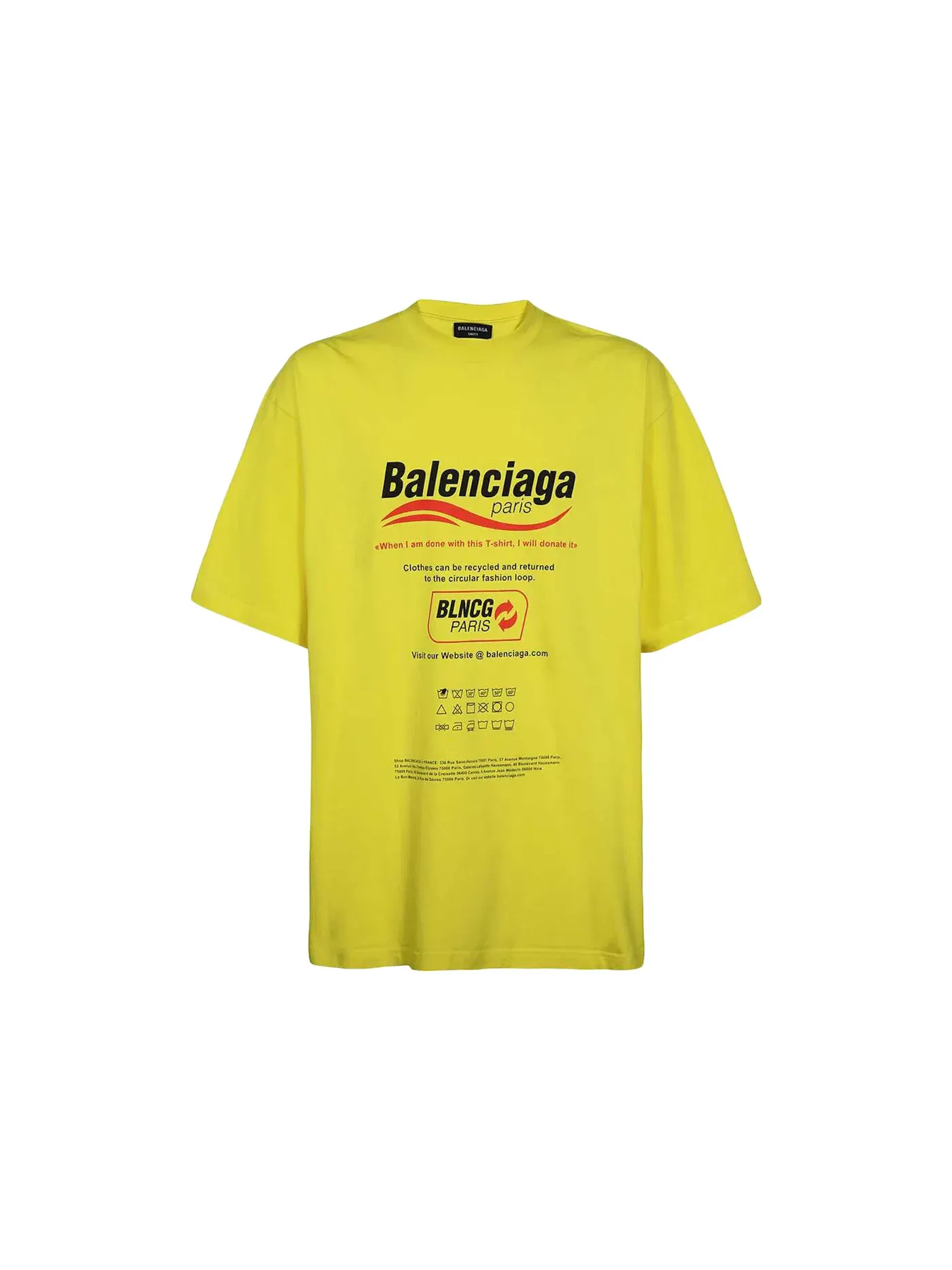 Мужская футболка Balenciaga — изображение 1 из 2, желтый