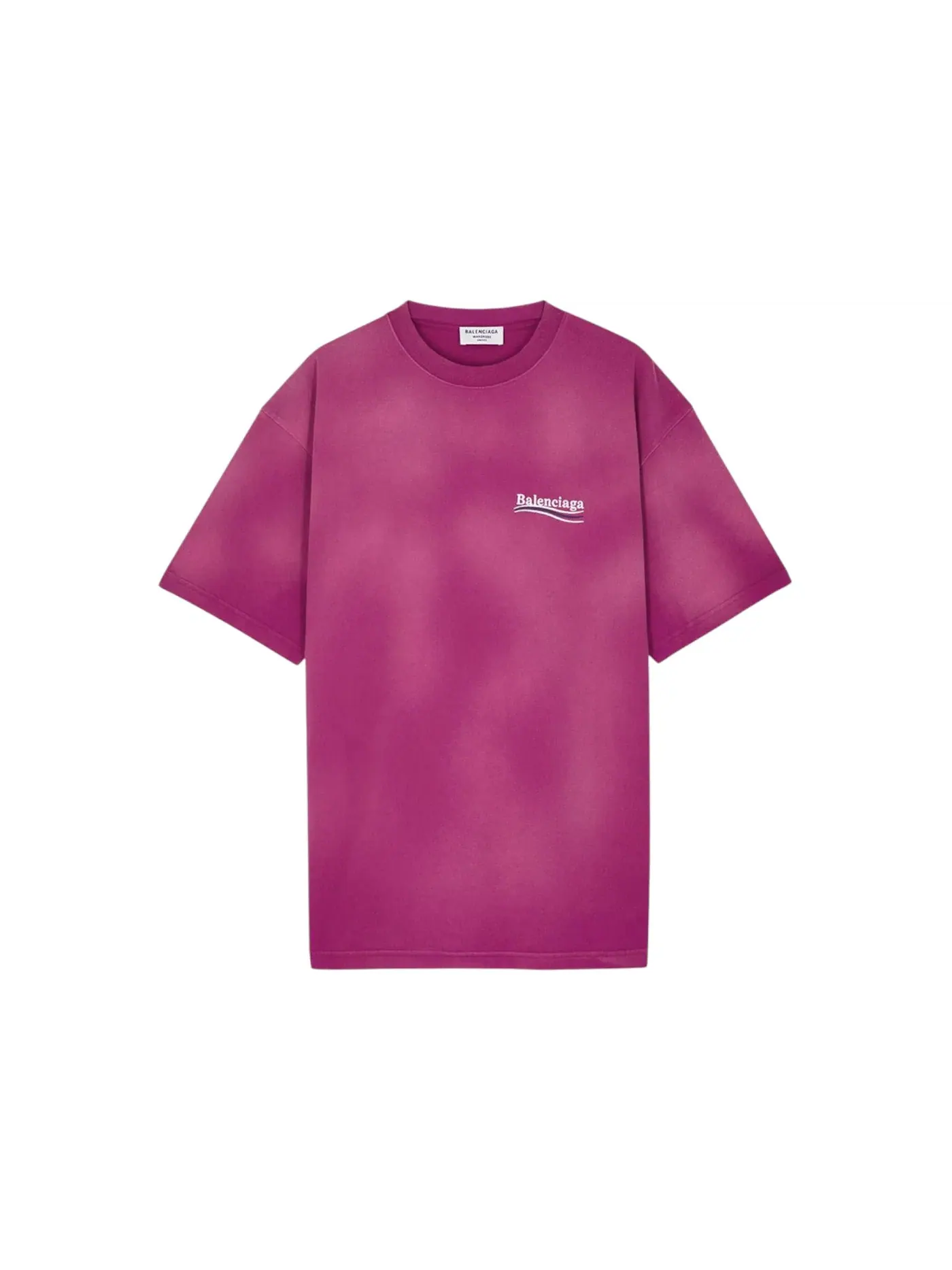 Мужская футболка с принтом Embroidered Dyed Political Campaign Logo Balenciaga — изображение 1 из 1, розовый
