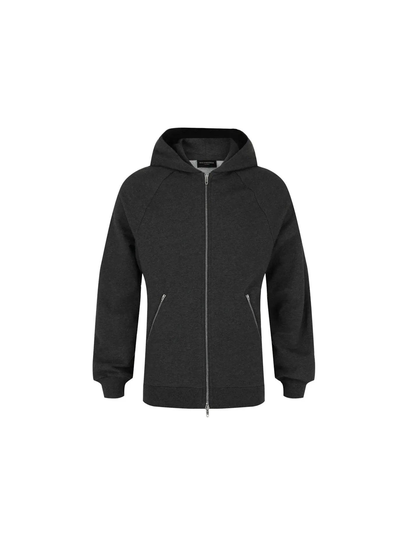Мужской худи с вышивкой Balenciaga Hoodie — изображение 1 из 3, темный серый черный