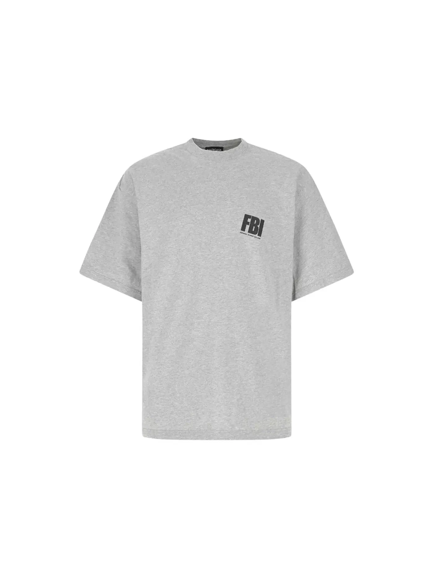 Мужская футболка с принтом Balenciaga FBI Print T-Shirt — изображение 1 из 2, серый/черный