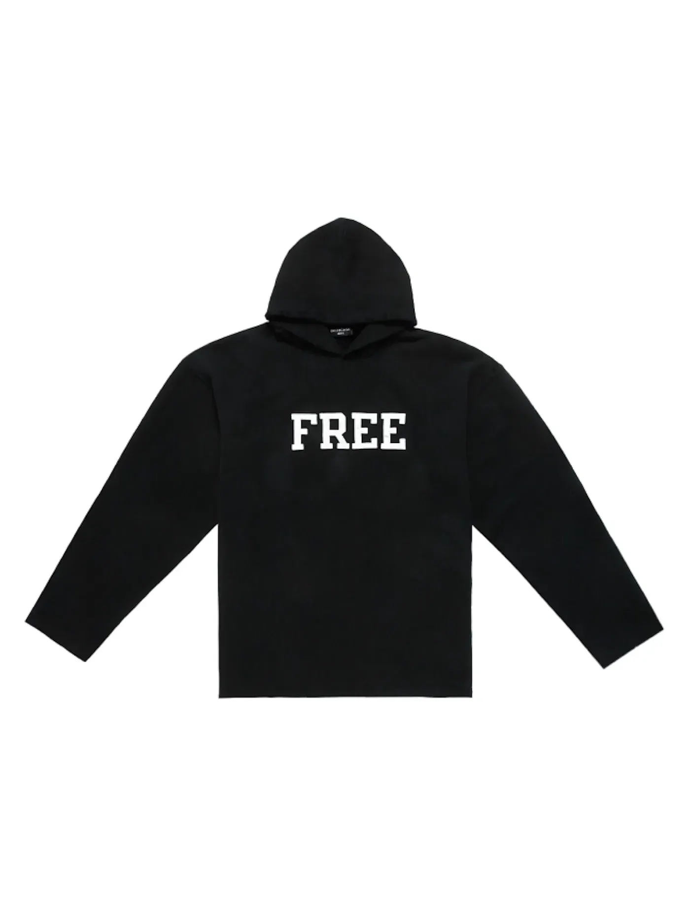 Мужской худи Free No Rib Hoodie Balenciaga — изображение 1 из 2, черный