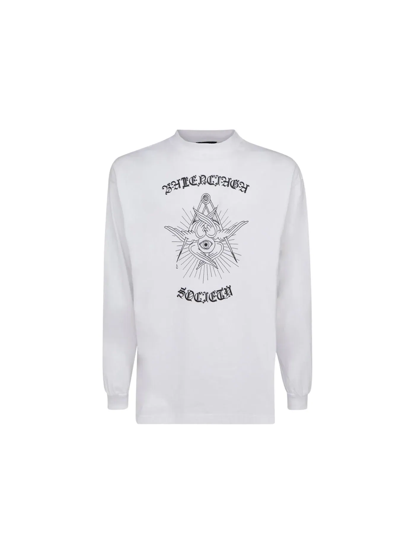 Мужской лонгслив с принтом Balenciaga Free Your Mind — изображение 1 из 2, белый/черный/красный