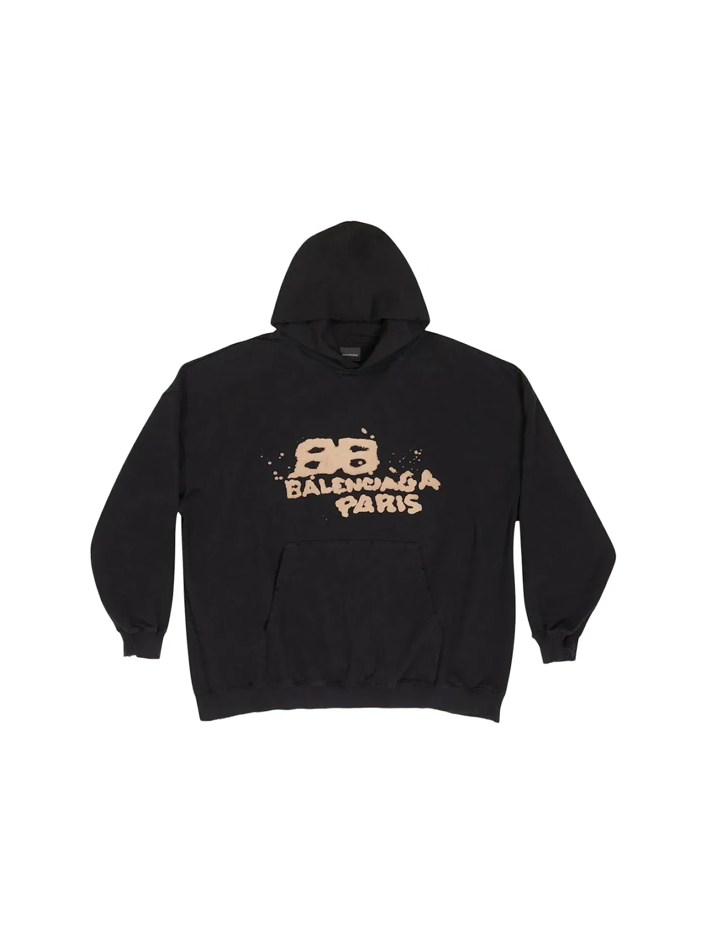 Мужская худи с принтом Hand Drawn BB Icon Balenciaga — изображение 1 из 2, черный