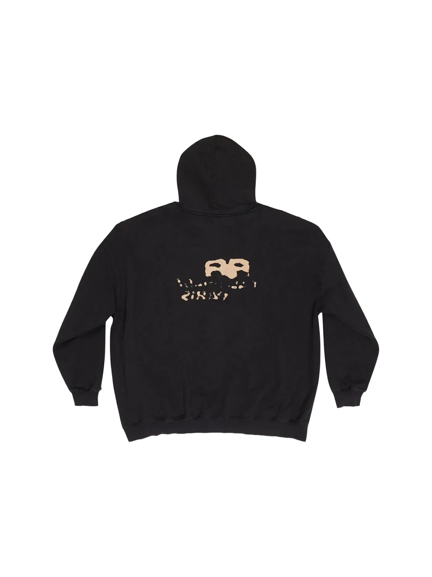 Мужская худи с принтом Hand Drawn BB Icon Balenciaga — изображение 2 из 2, черный