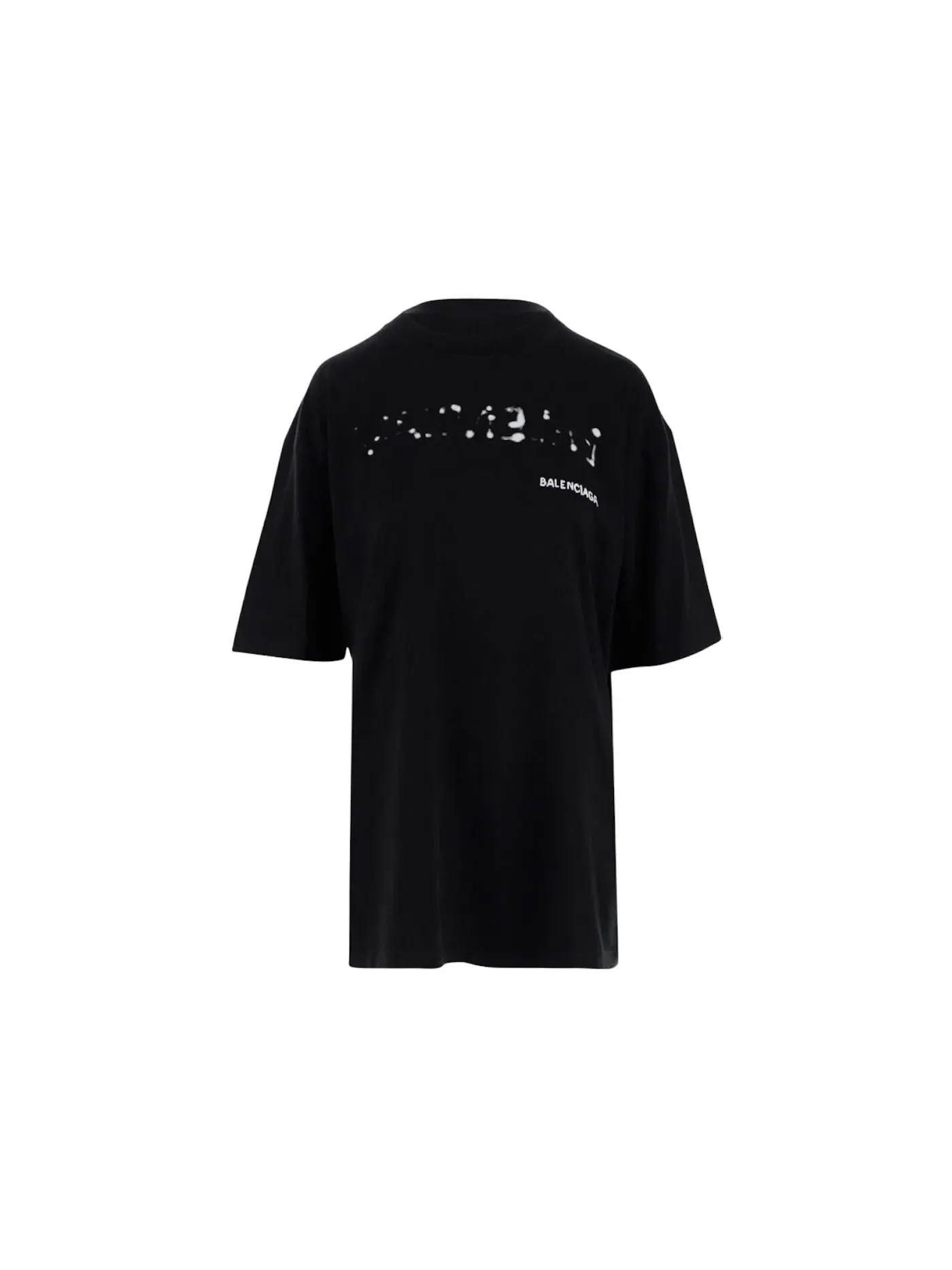 Мужская футболка с принтом Balenciaga Hand Drawn Oversized Logo T-shirt — изображение 1 из 2, черный/белый
